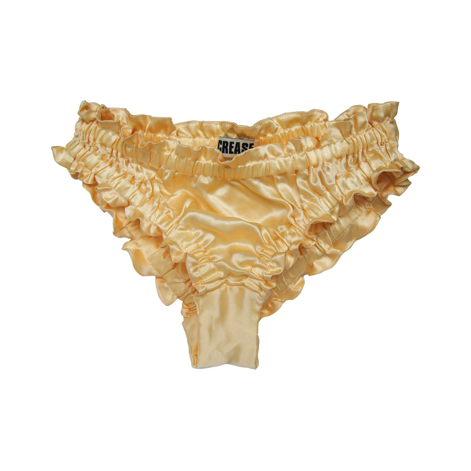 Crease Women's Yellow / Orange Silk Scalloped Briefs - Yellow & Orange In Yellow/orange