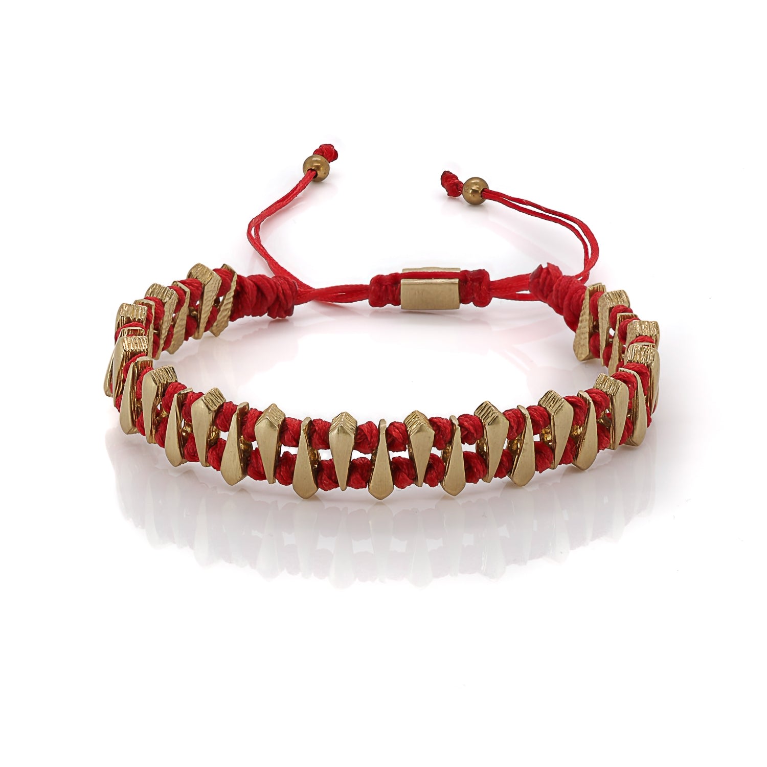 Men’s Gold / Red Fortune Red Woven Unisex Bracelet - Red Ebru Jewelry