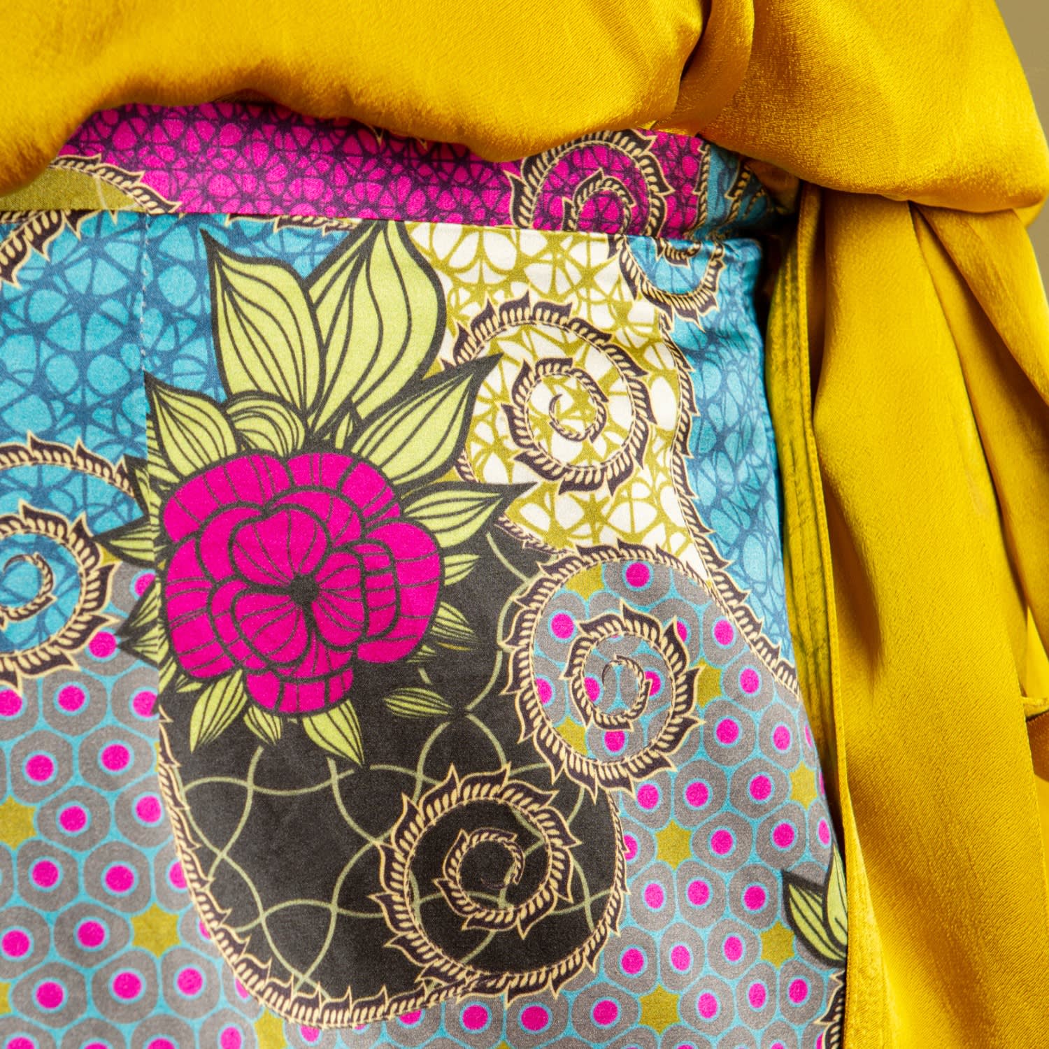 floral print pencil skirt yellow