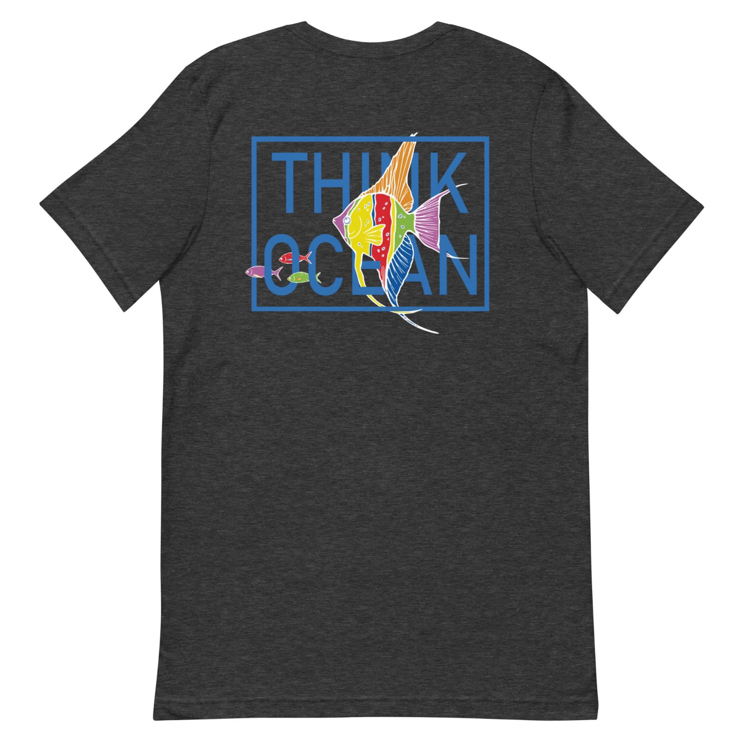 Anchor & Crew Heather Black Think Ocean Fish Fluorescence Cotton Embroidered T-shirt - Women In Multi