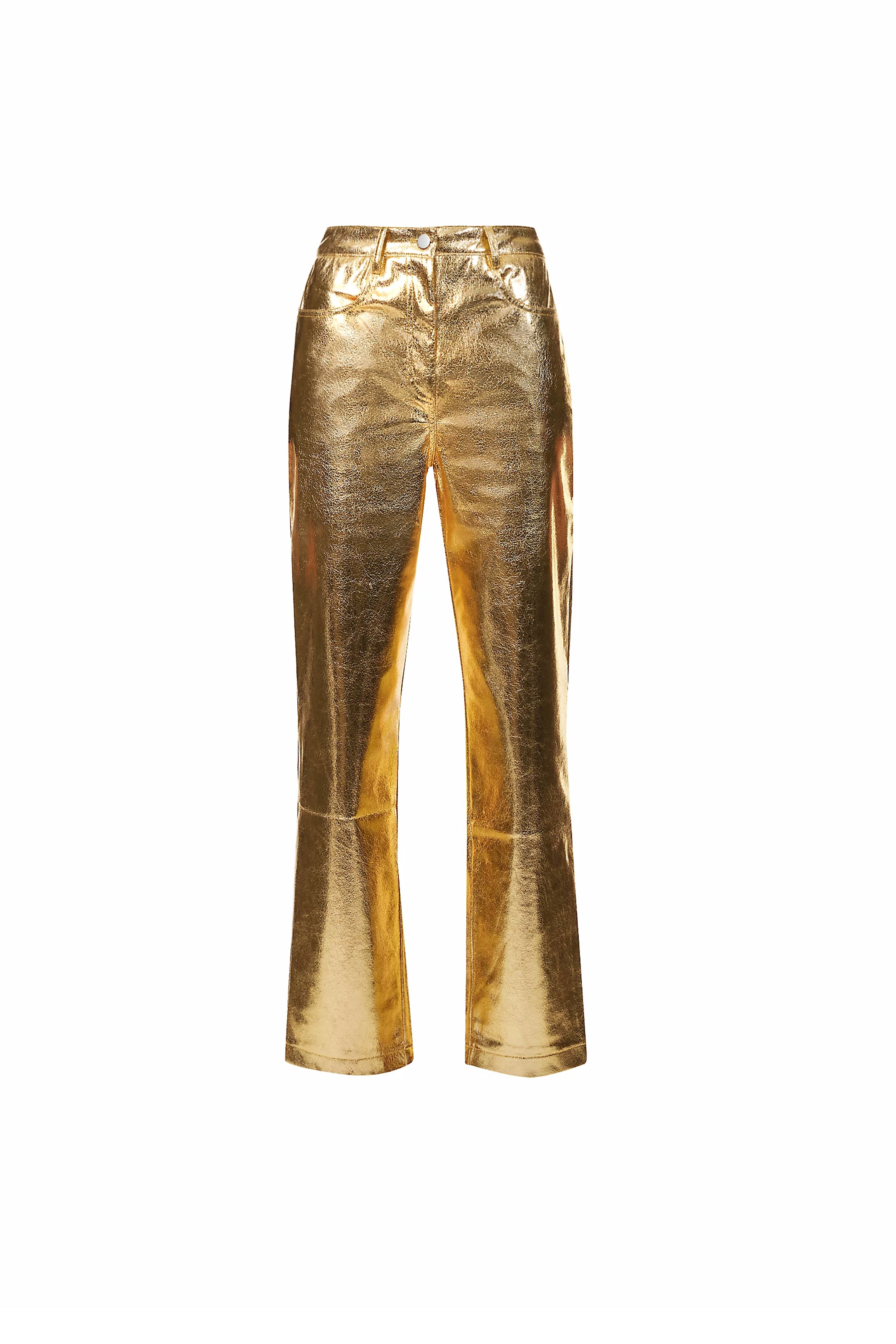 Women’s Lupe Gold Textured Metallic Trousers Small Amy Lynn