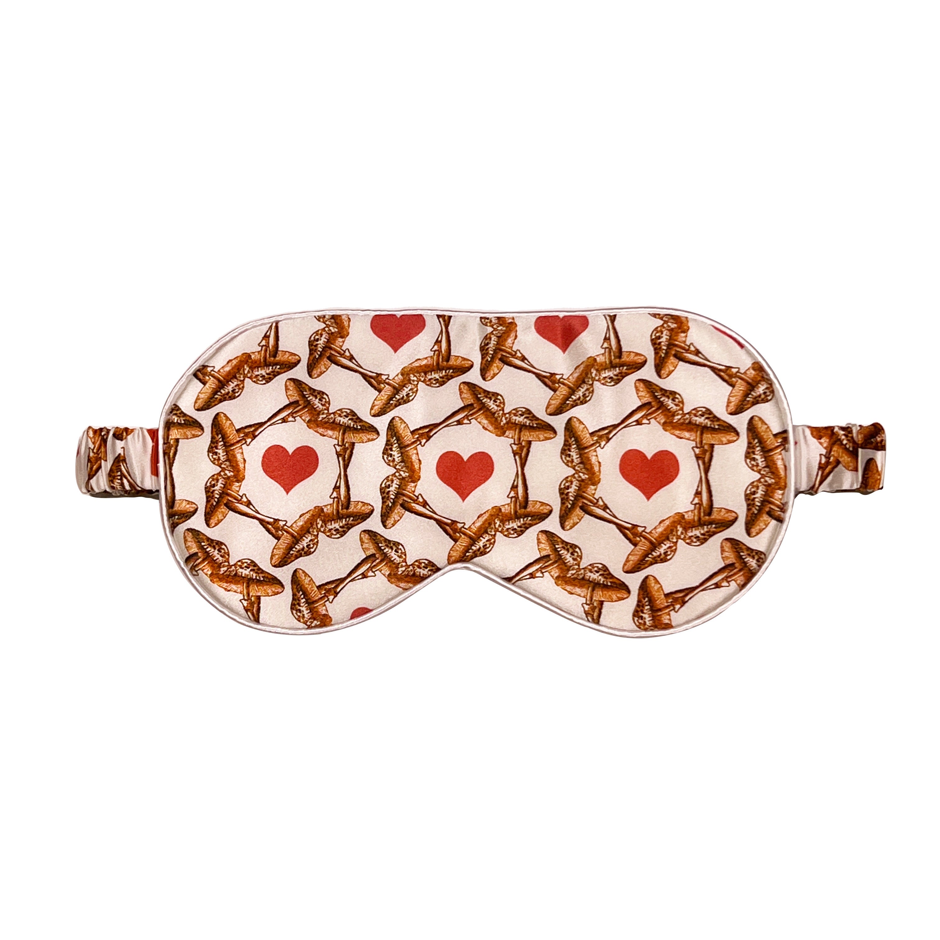 Henelle Women's White / Brown / Red Venice Beach Silk Sleep Mask In White/brown/red