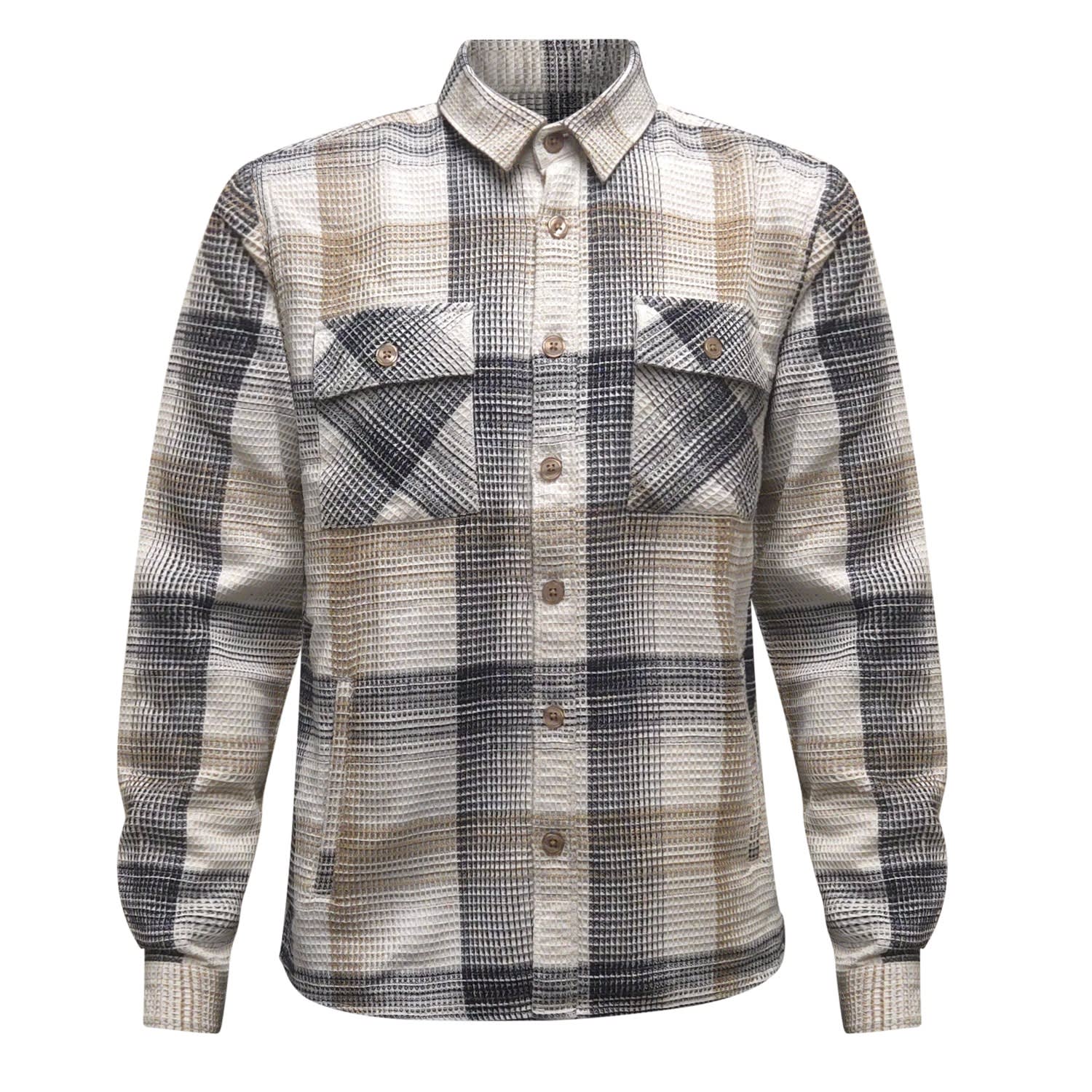 Vustra Men's Black / White Stonebridge Shacket In Brown