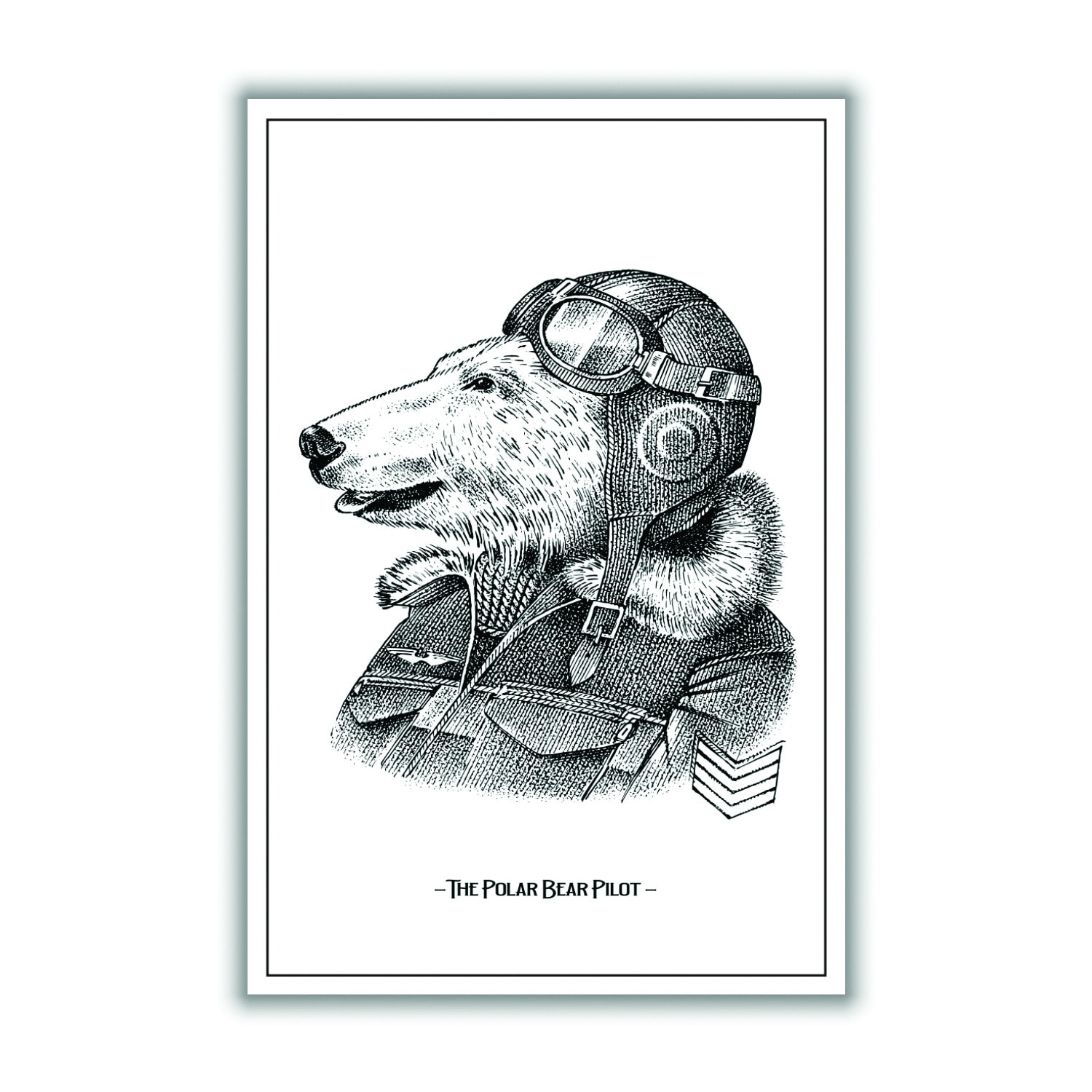 Grey The Poler Bear Pilot Extra Small Stanley Print House