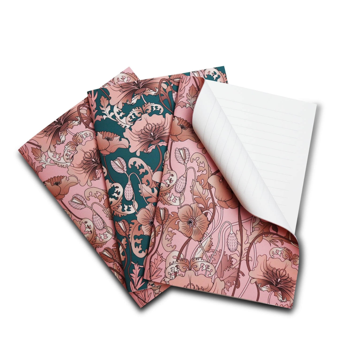 Blue / Pink / Purple Opium Blush Notebooks Set Of 3 The Curious Department