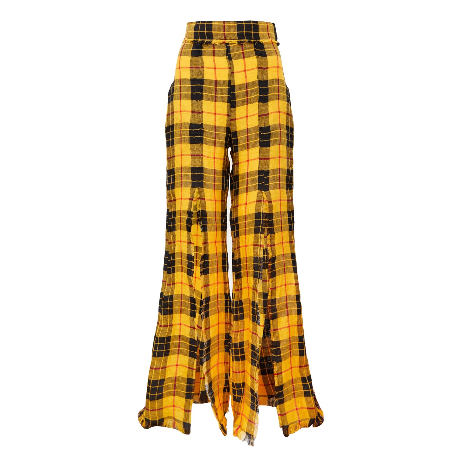 Women’s Yellow / Orange / Red Ritual Tartan Pant Large Sarah Regensburger