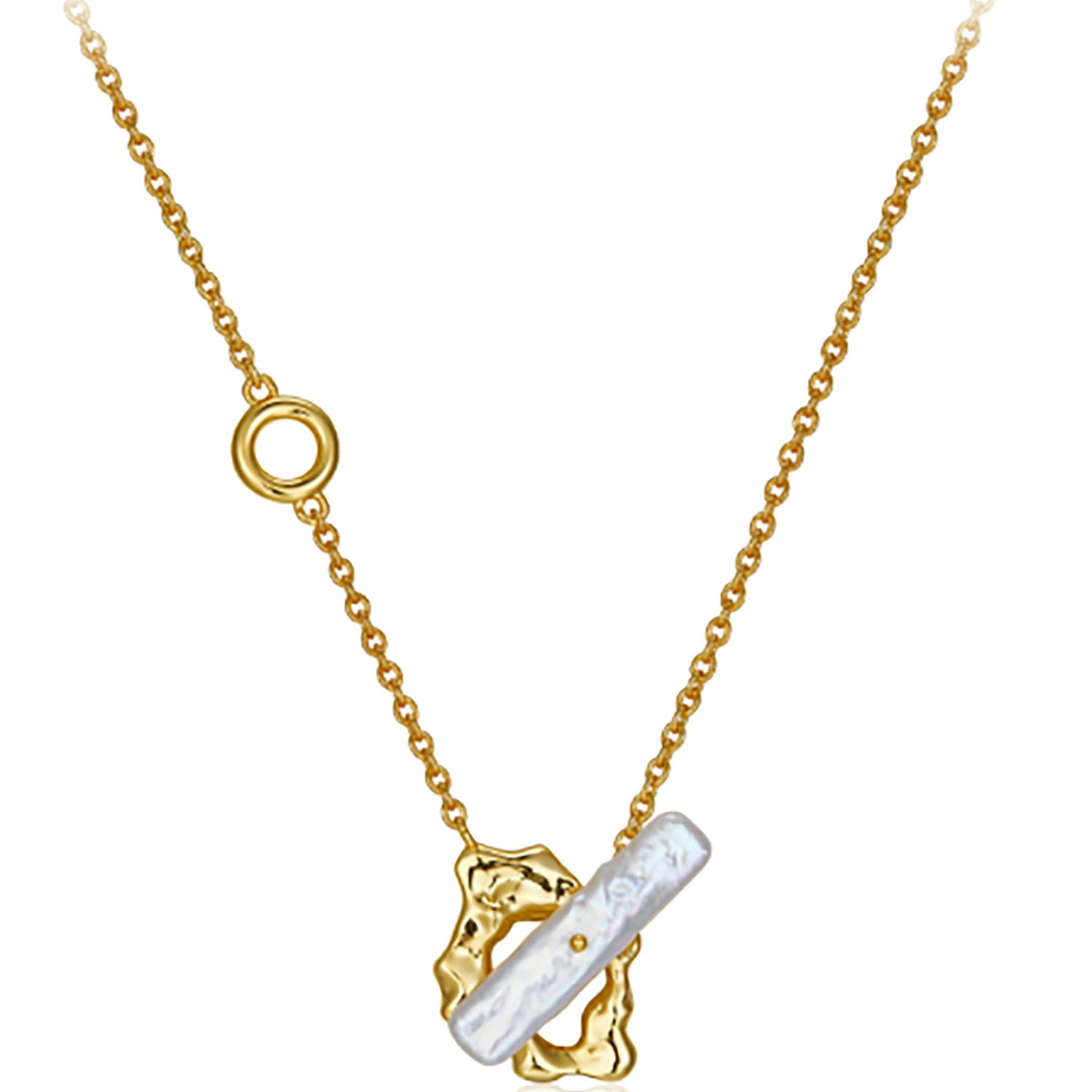 Janus Edinburgh Women's Seacliff Gold Vermeil Baroque Pearl Toggle Necklace In Gold