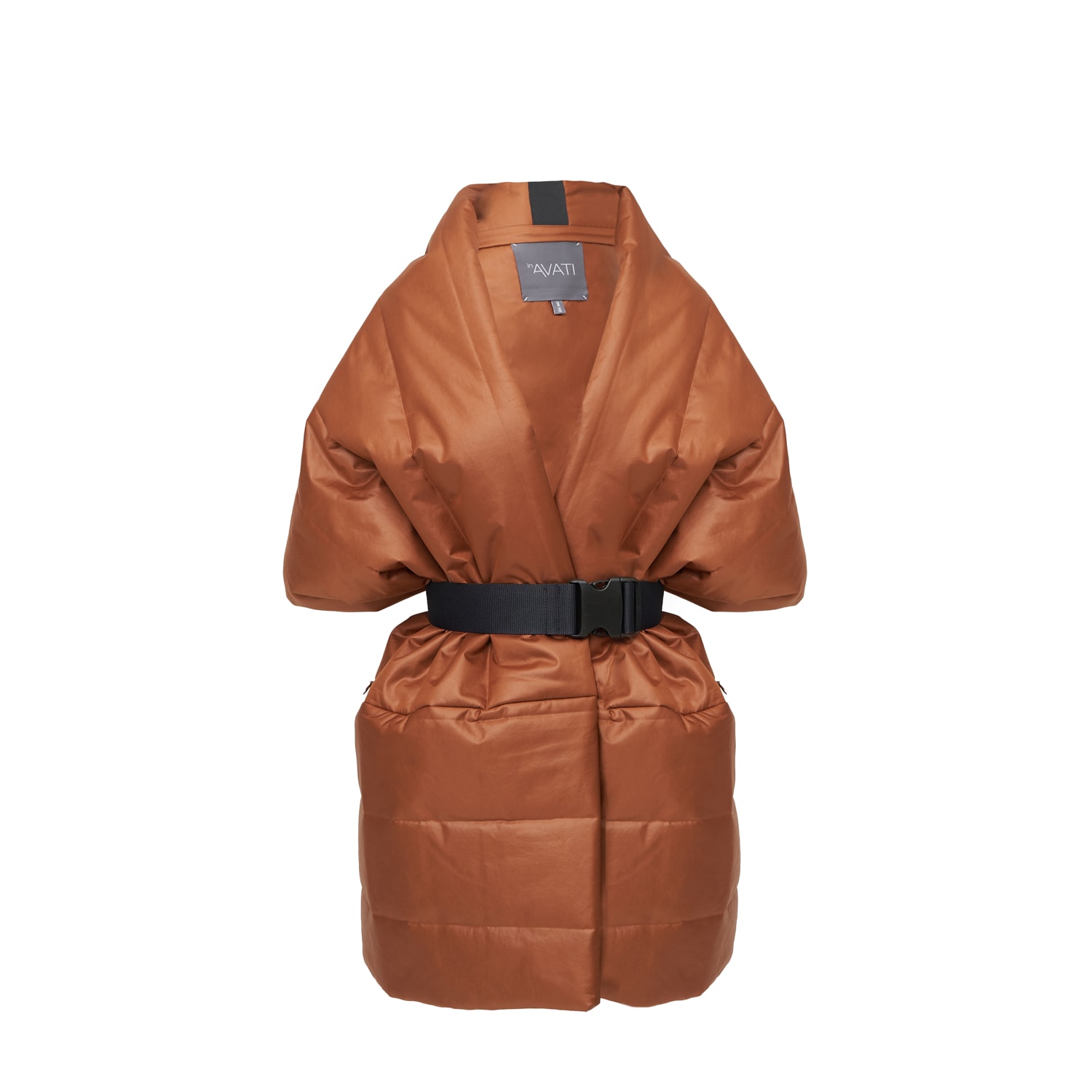 Inavati Women's Brown Chestnut Padded Scarf With Belt In Brown