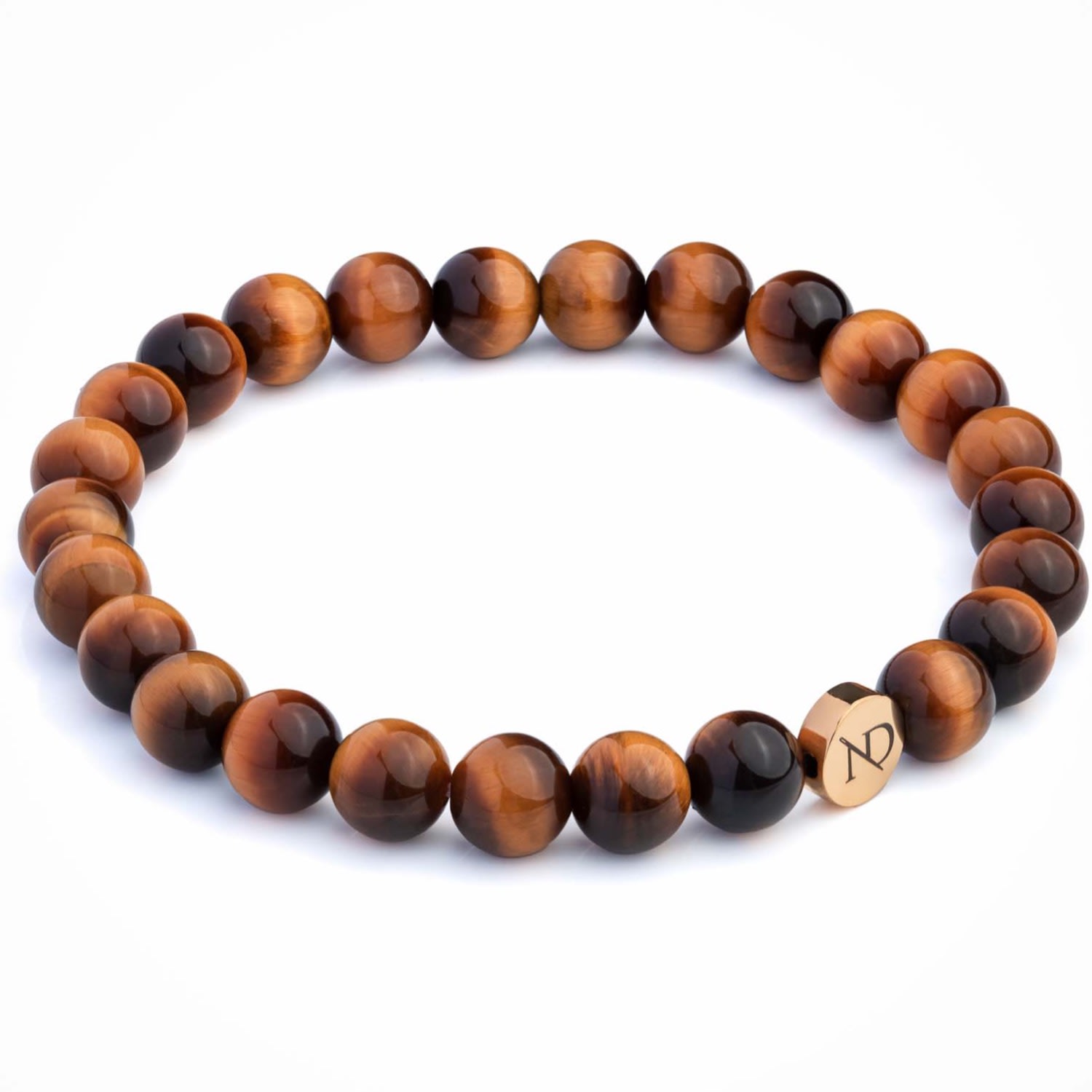 Men’s Brown Tigers Eye Gemstone Bracelet N’damus London