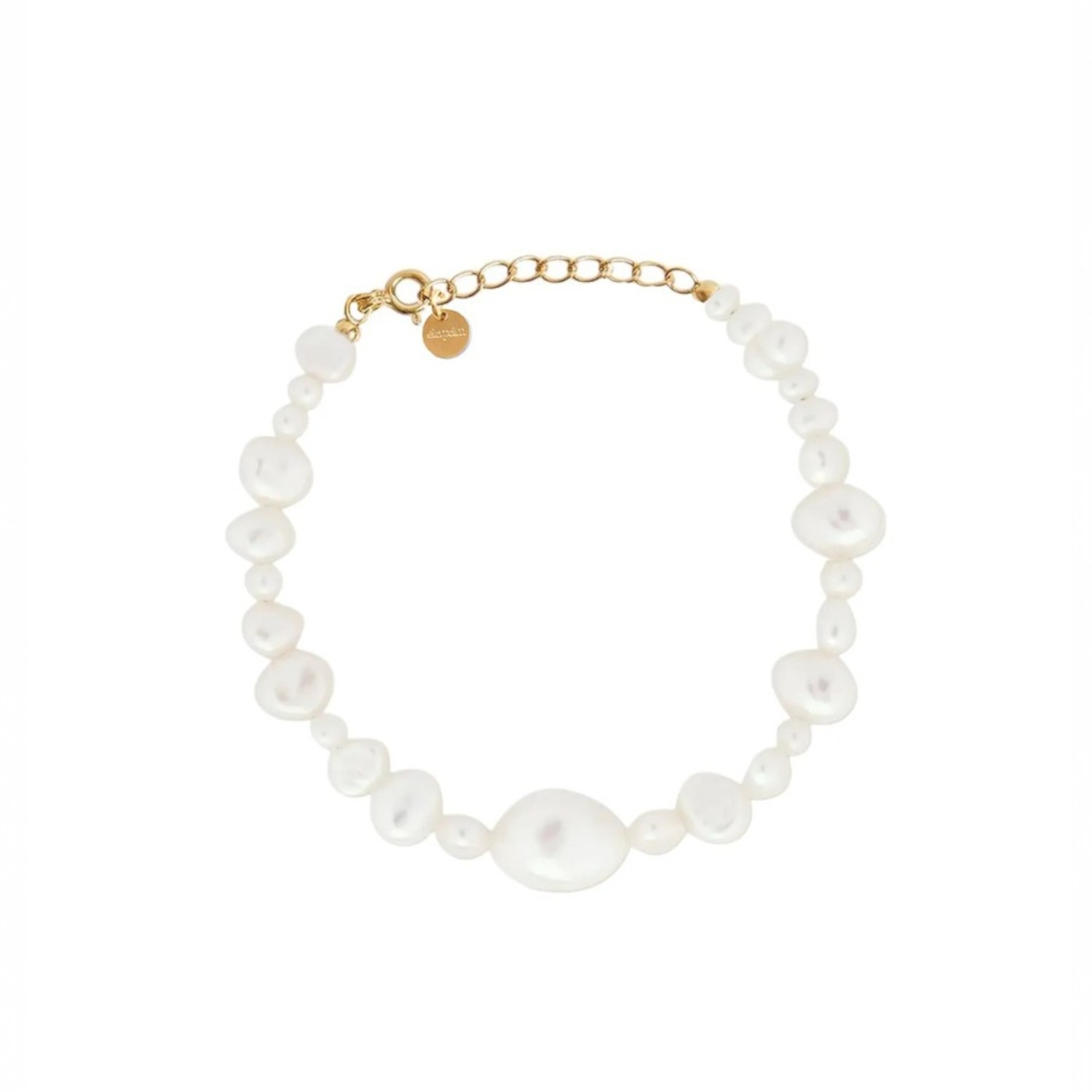 Ella Palm Women's White / Gold Coast Baroque Pearl Gold Bracelet