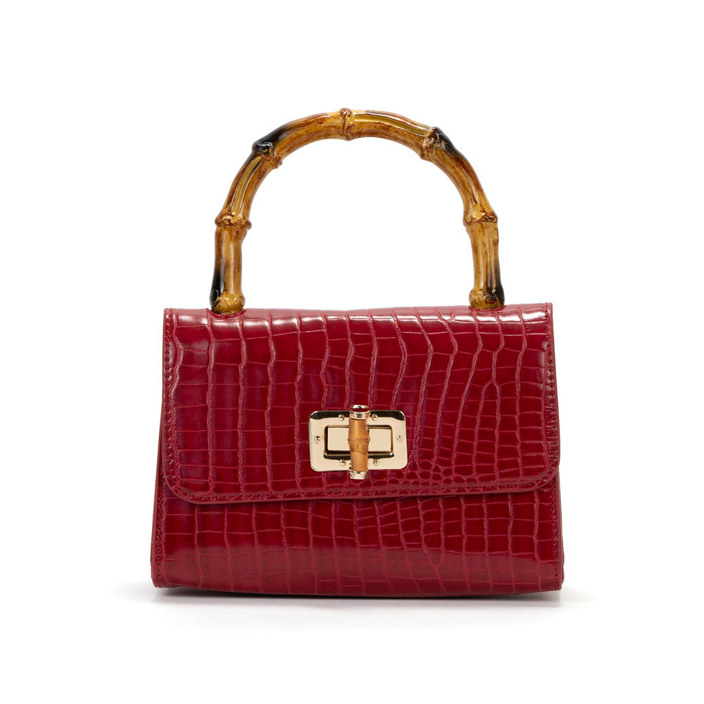 Women’s Red Bamboo Mini Bag Flame Scarlet* Campo Marzio Roma 1933