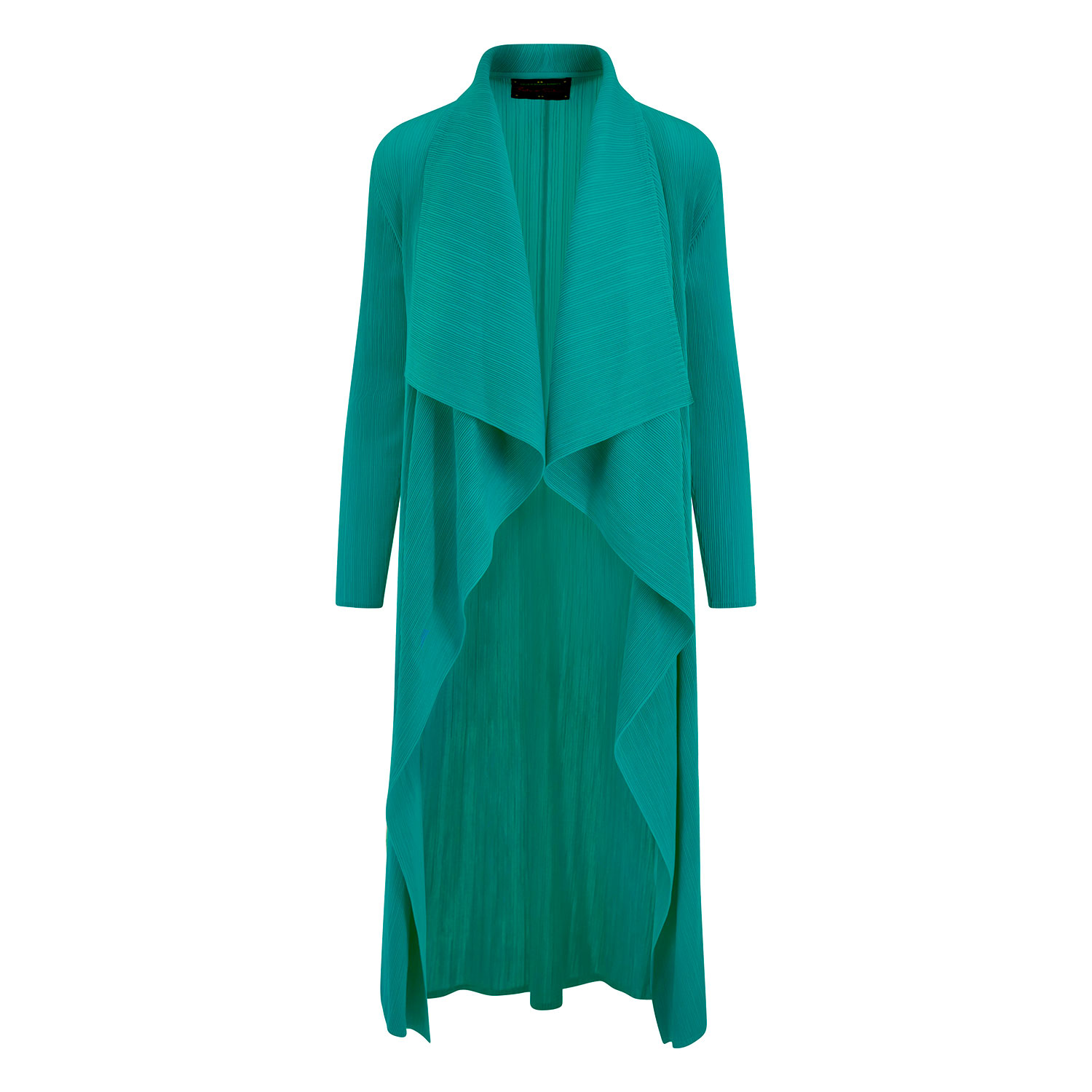 Women’s Green Aqua Waterfall Crinkle Coat One Size Beatrice Von Tresckow