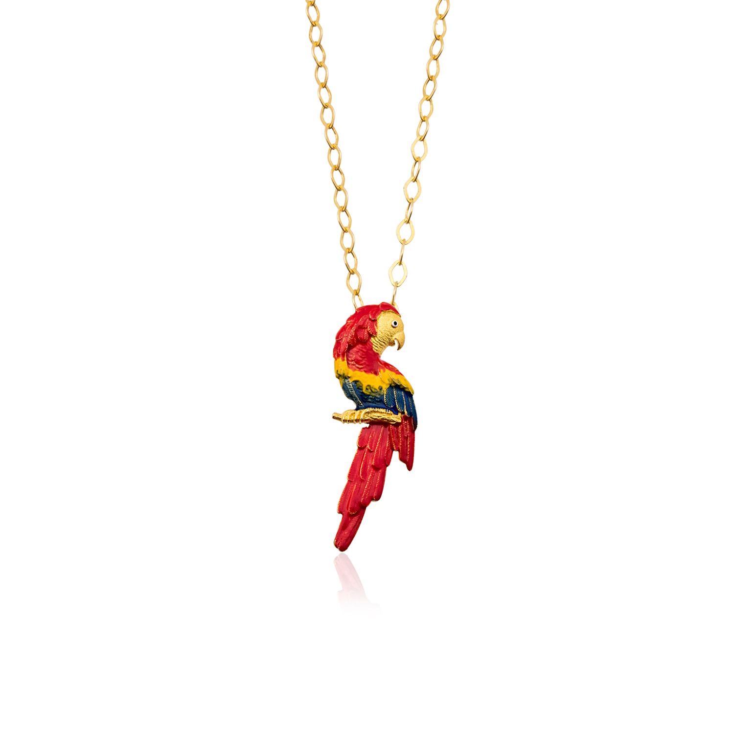 Red Parrot Necklace by Milou Jewelry
