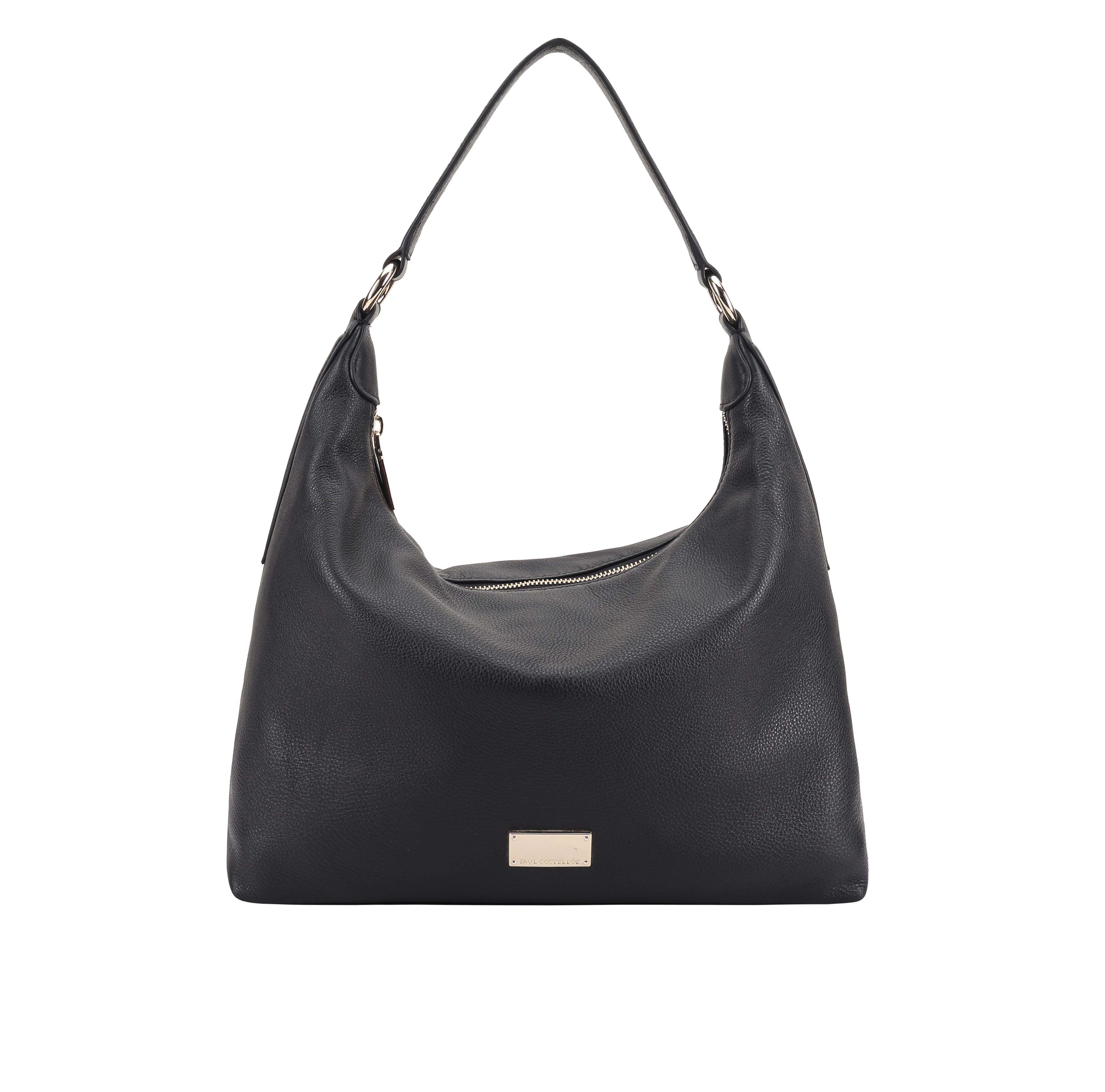 Women's Veronica Leather Shoulder Bag - Black | One Size | Paul Costelloe