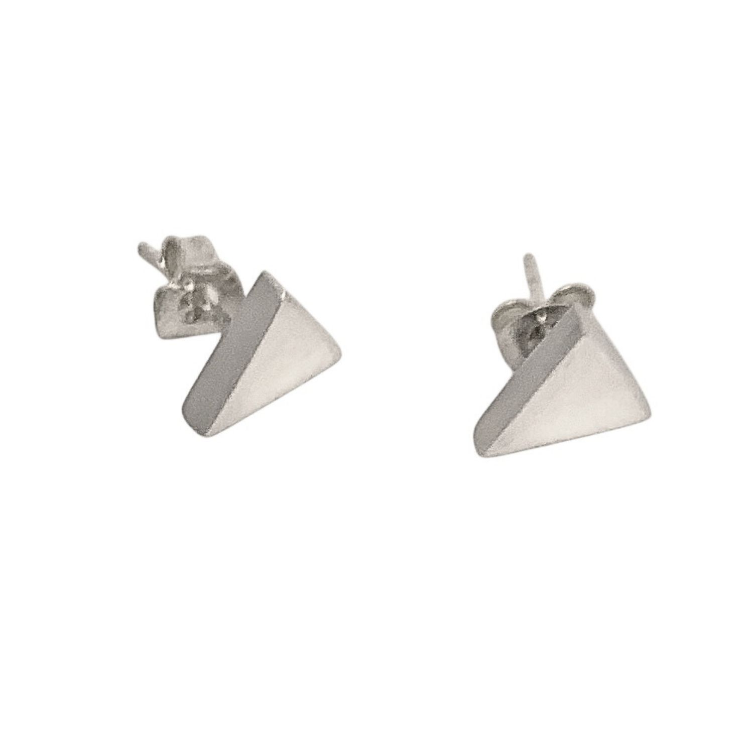 Tg-jewellery By Tamara Gervasio Women's Triangle Stud Earrings – Sterling Silver In Silver