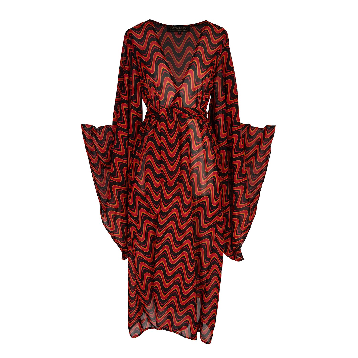 Jennafer Grace Women's Black / Red Cosmos Kimono In Black/red