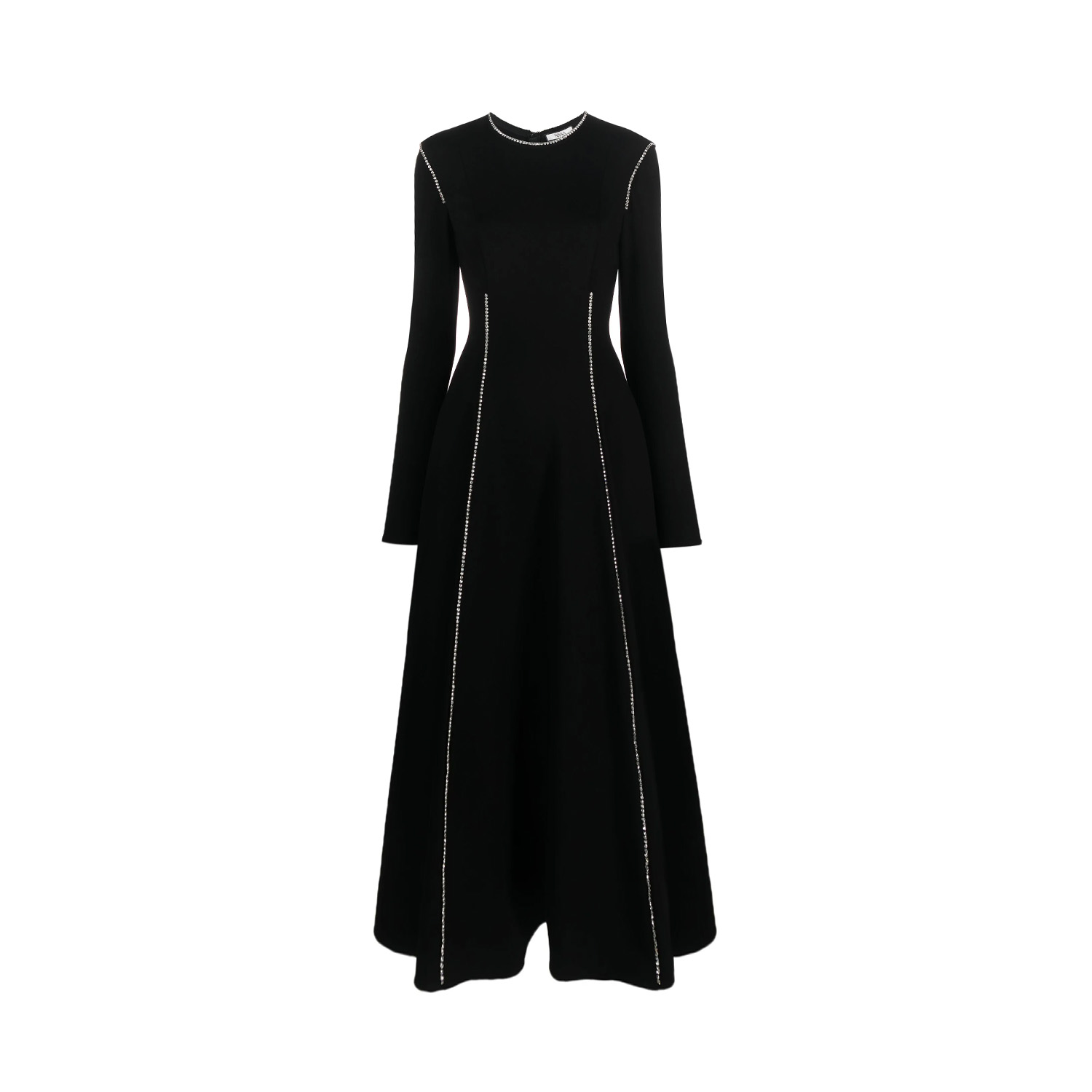 Nissa Crystal-embellished Long-sleeves Dress In Black