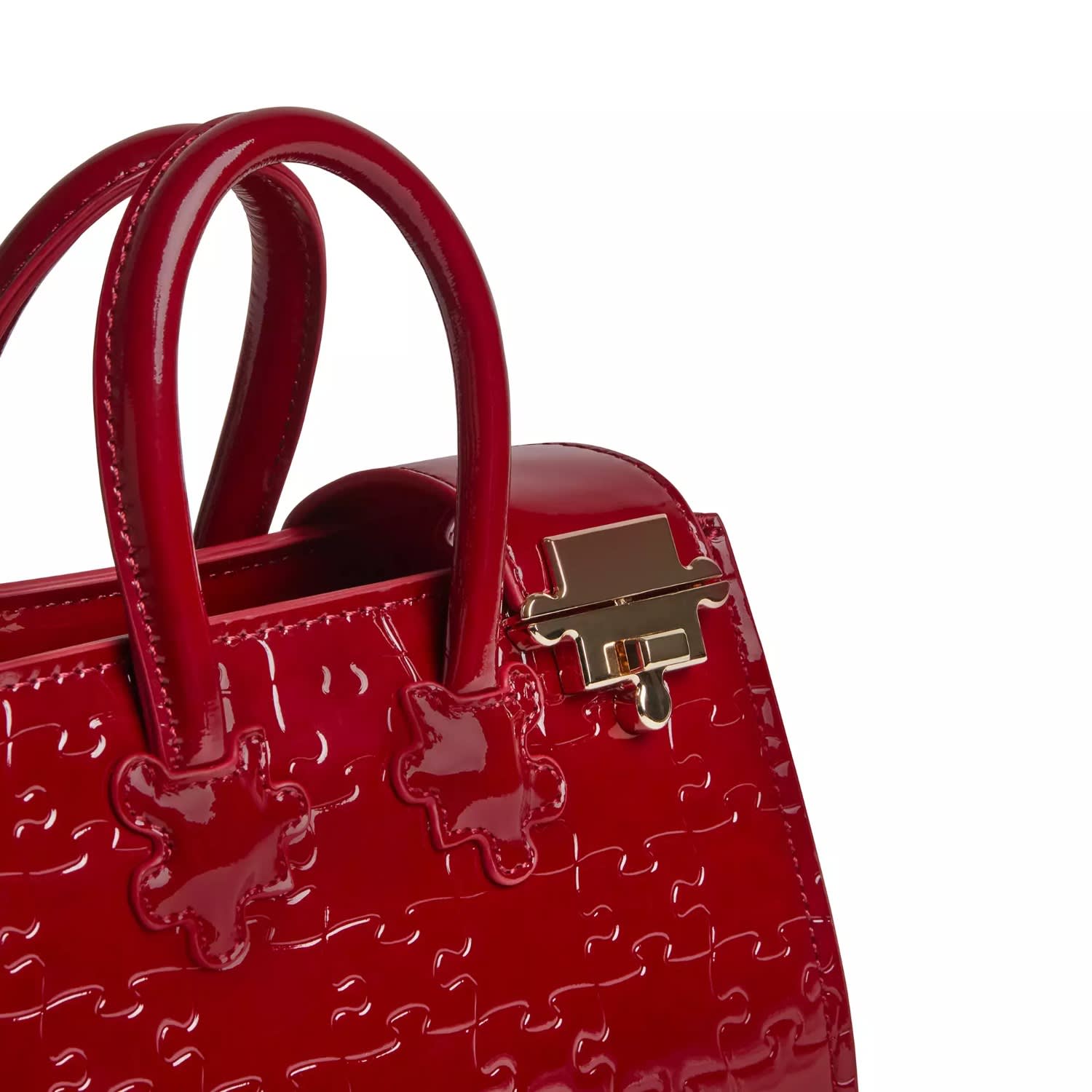 Ibukun Tiny Tote  Patent Leather - Pomegranate