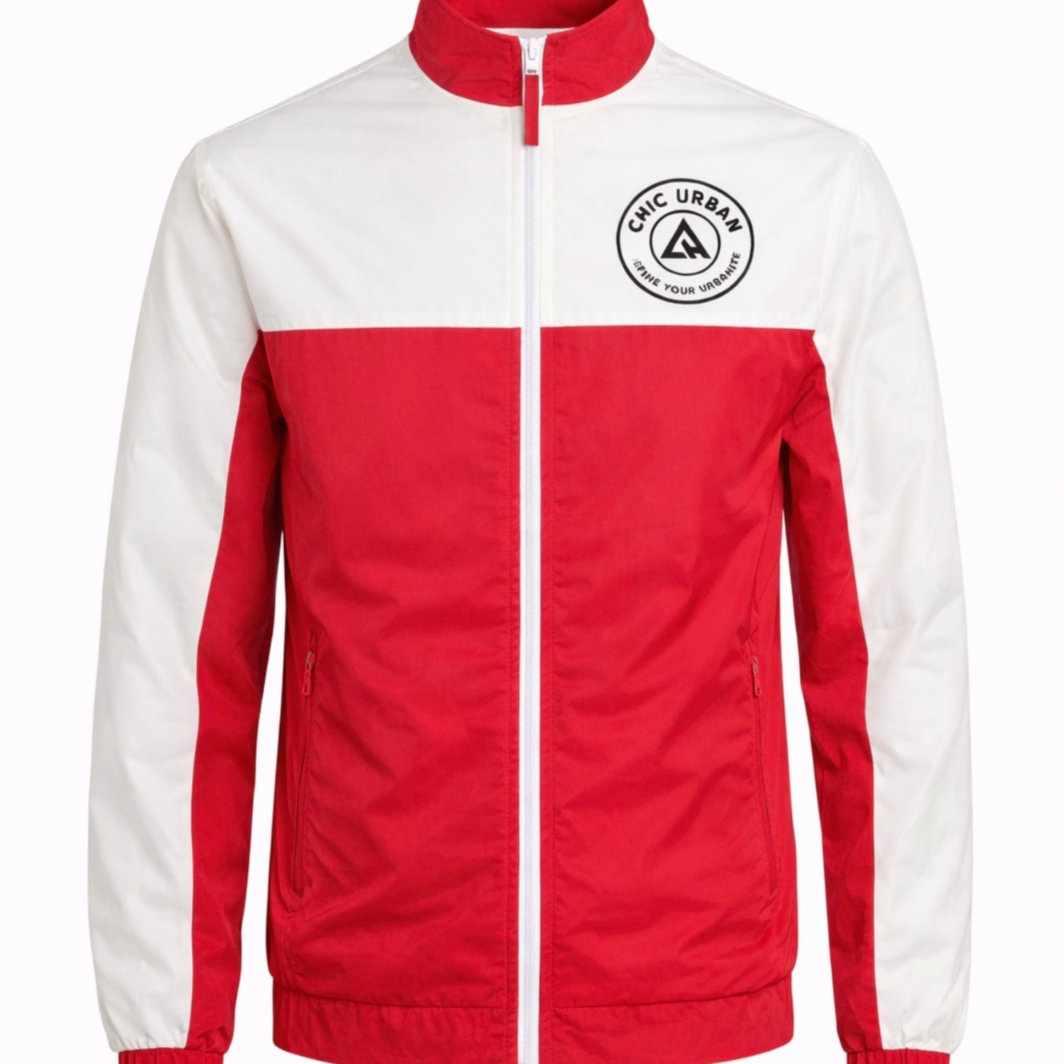 Men&rsquo;s Red / White Apex Zip Jacket | Medium | Chic Urban