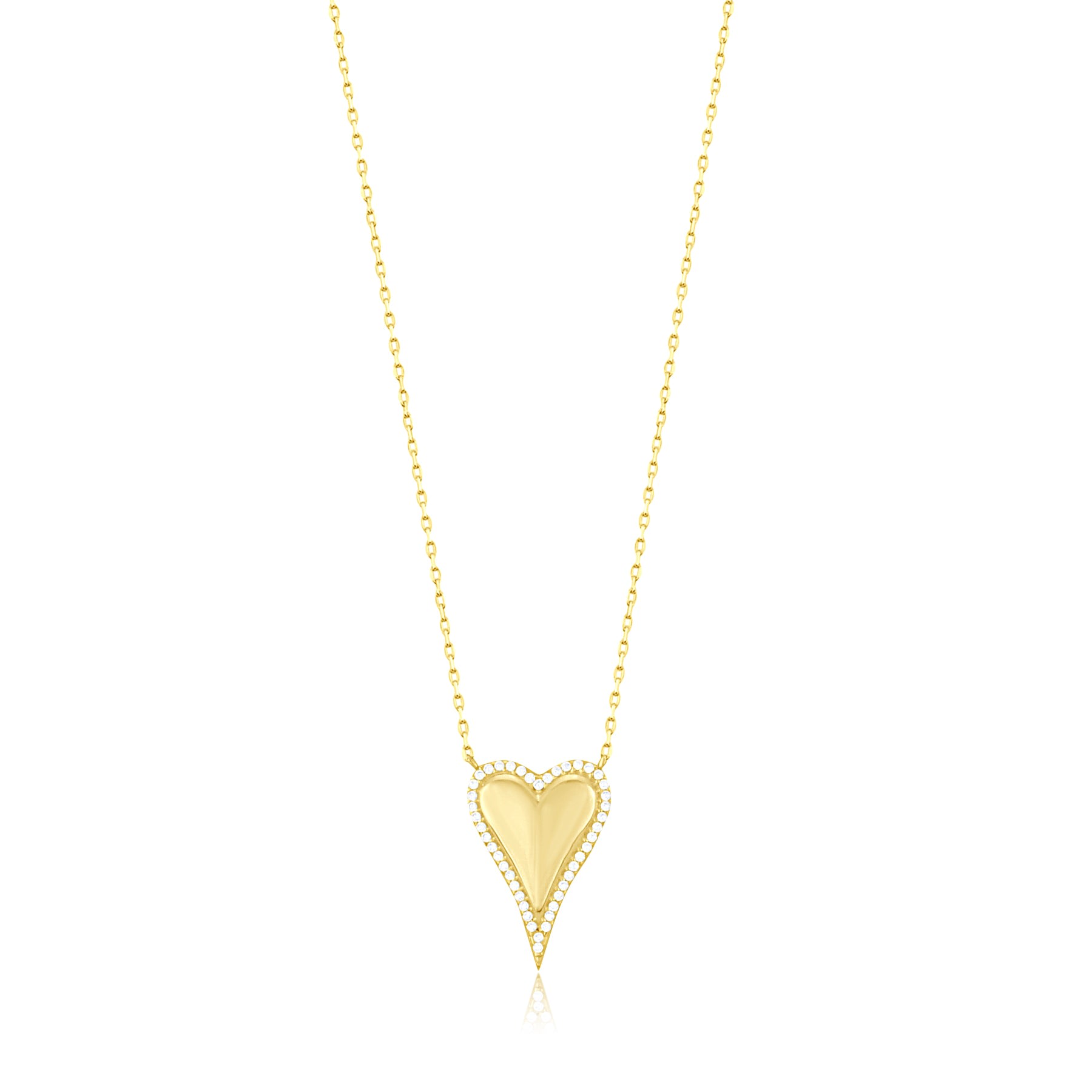 Women’s Pave Outline Gold Heart Necklace Shymi