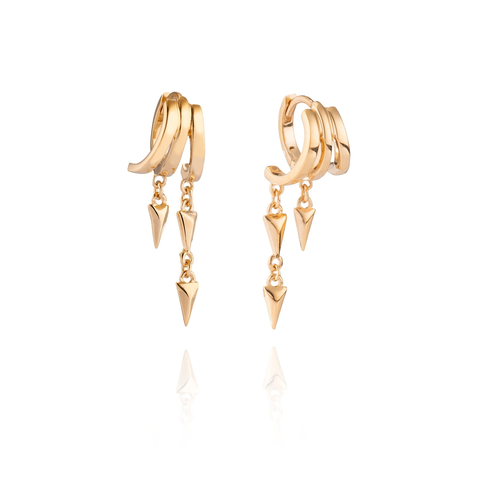 Aaria London Women's Gold / Silver Lynx Illusion Earrings