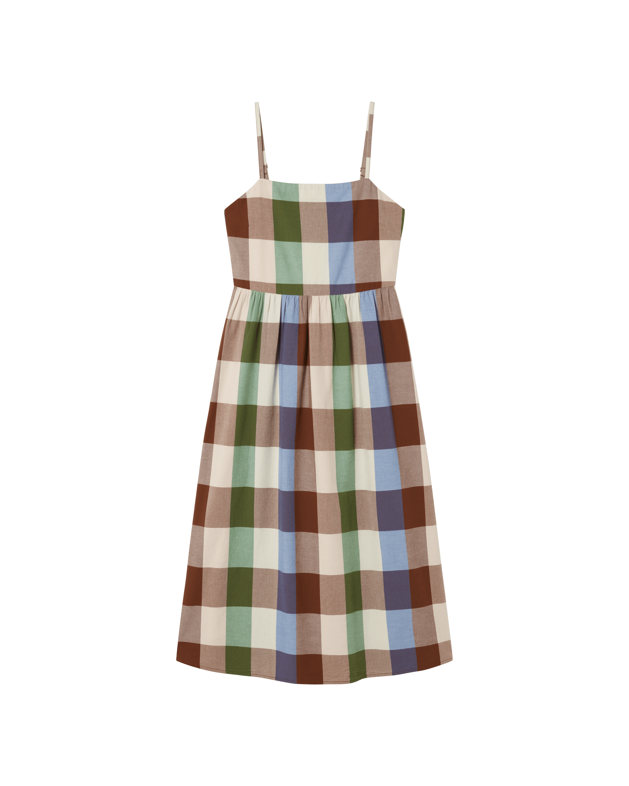 Thinking Mu Paola Dress Check In Brown