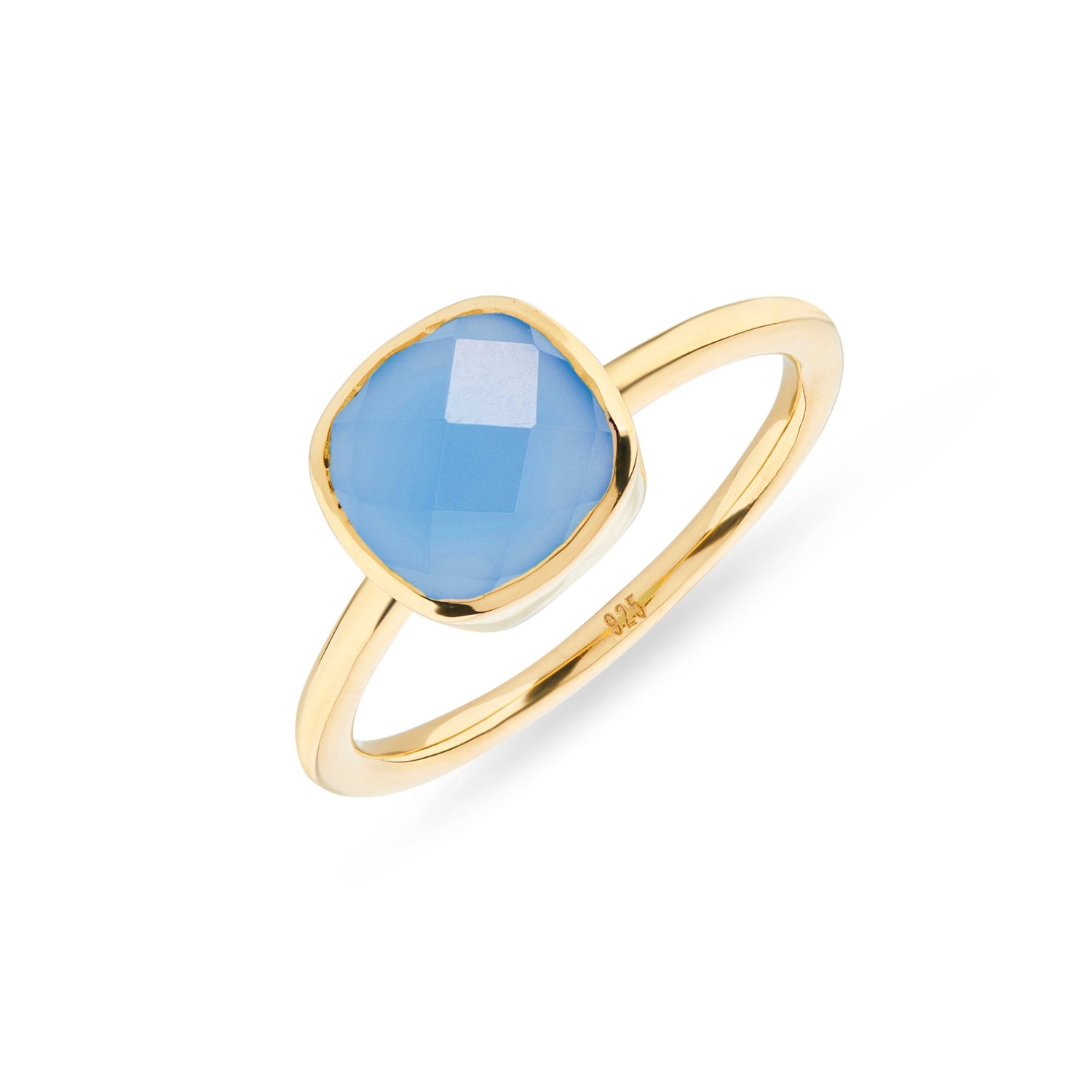 Women’s Mondello Blue Chalcedony Gold Vermeil Ring Auree Jewellery