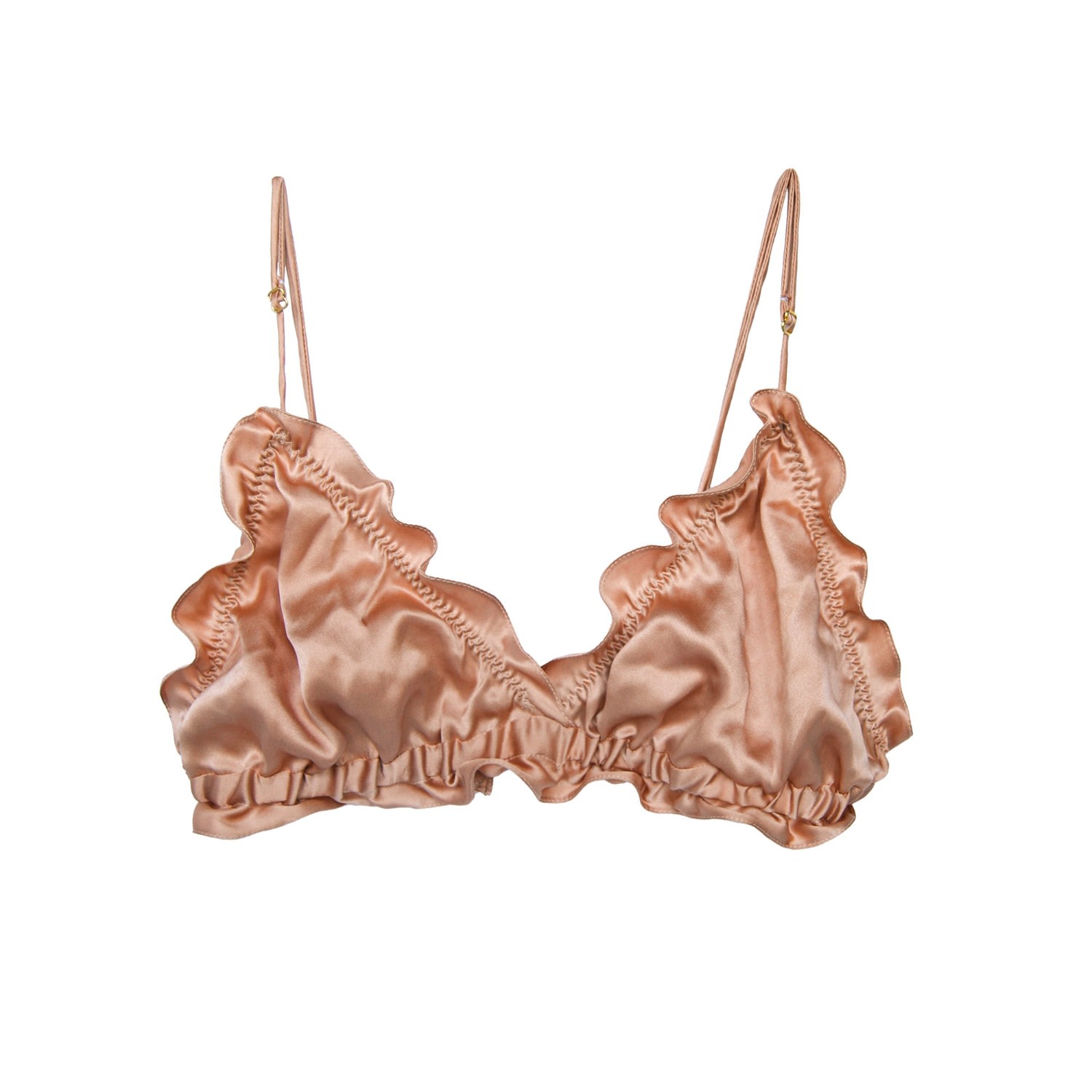 Women’s Scalloped Triangle Bra - Rose Gold Medium Crease