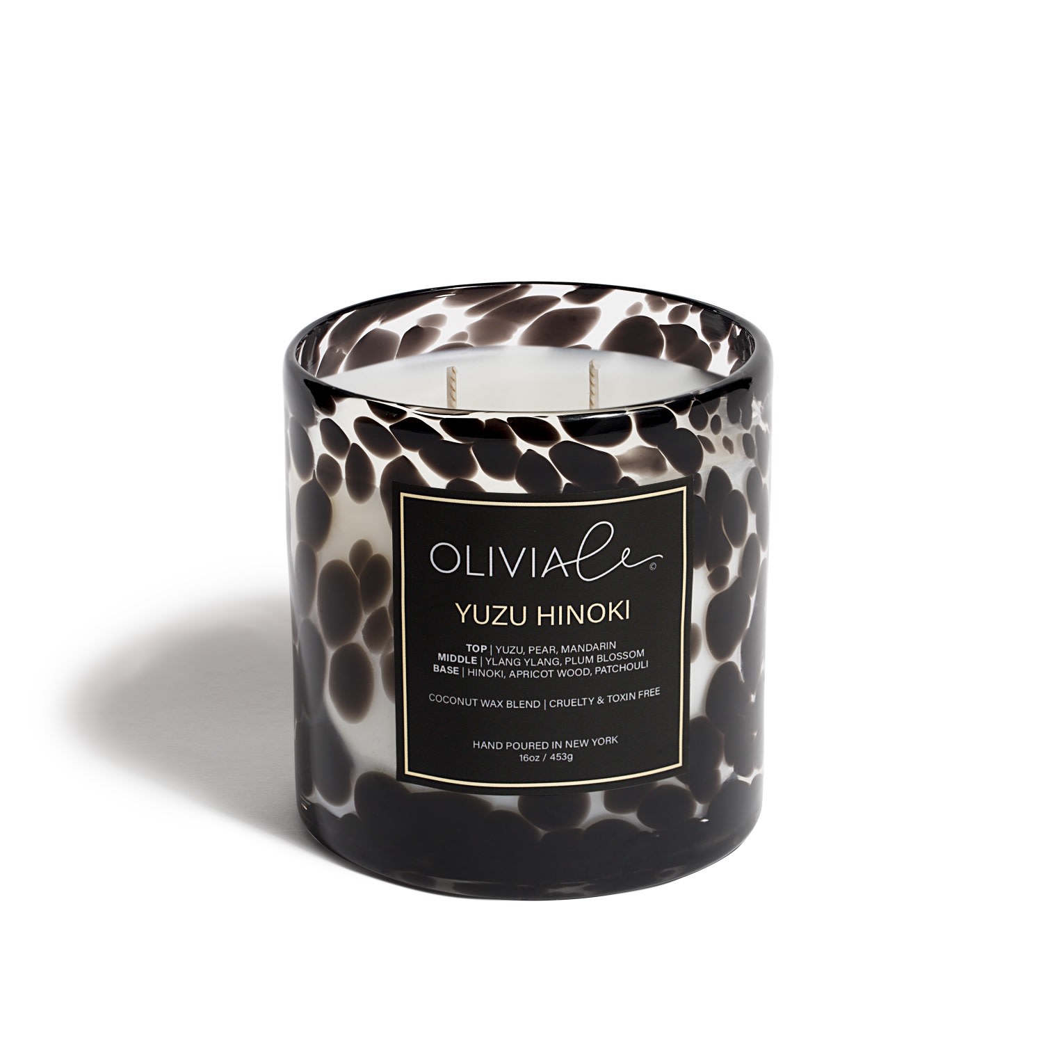 Black Yuzu Hinoki Leopard Candle Olivia Le