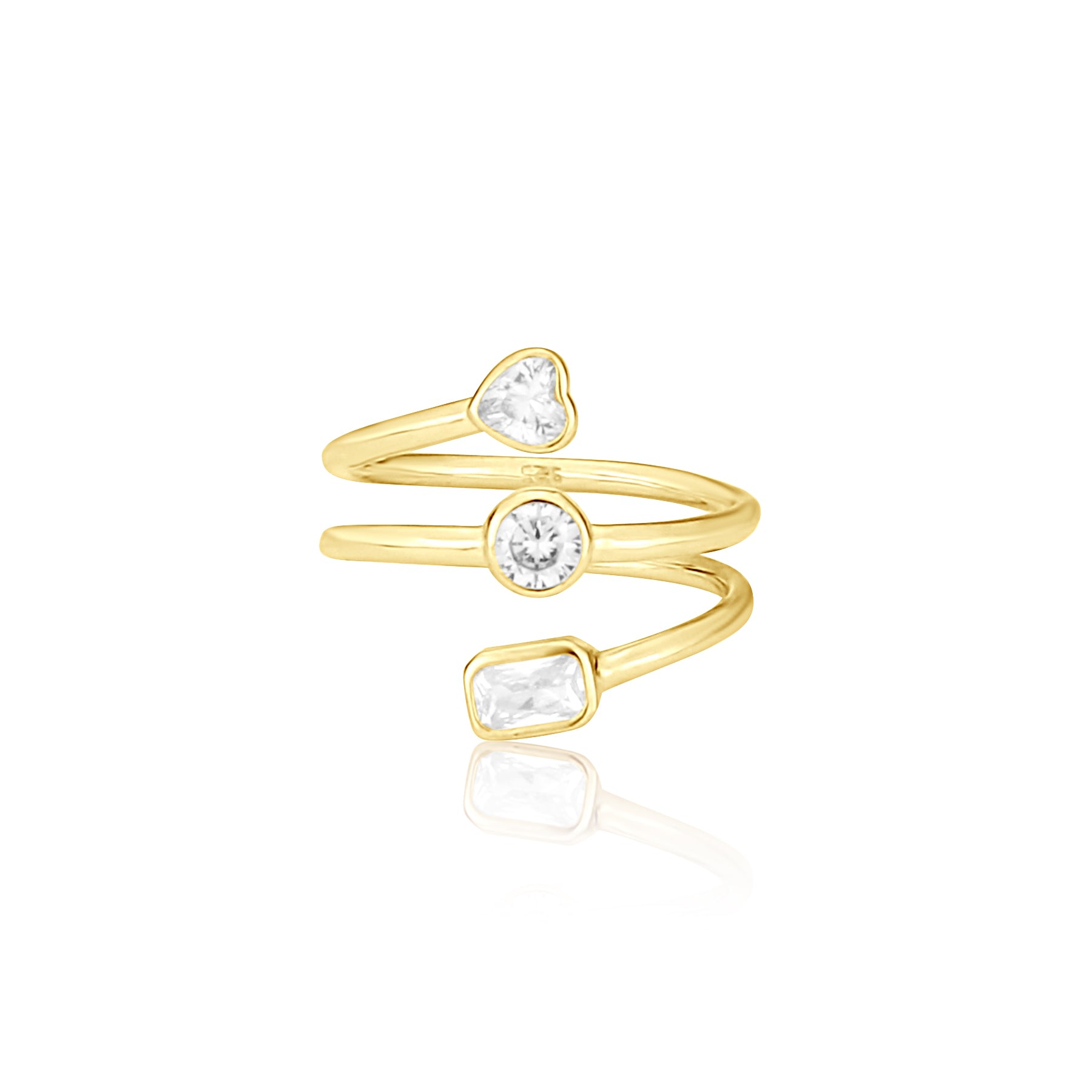 Women’s Multi Shape Trio Statement Ring - Gold Shymi