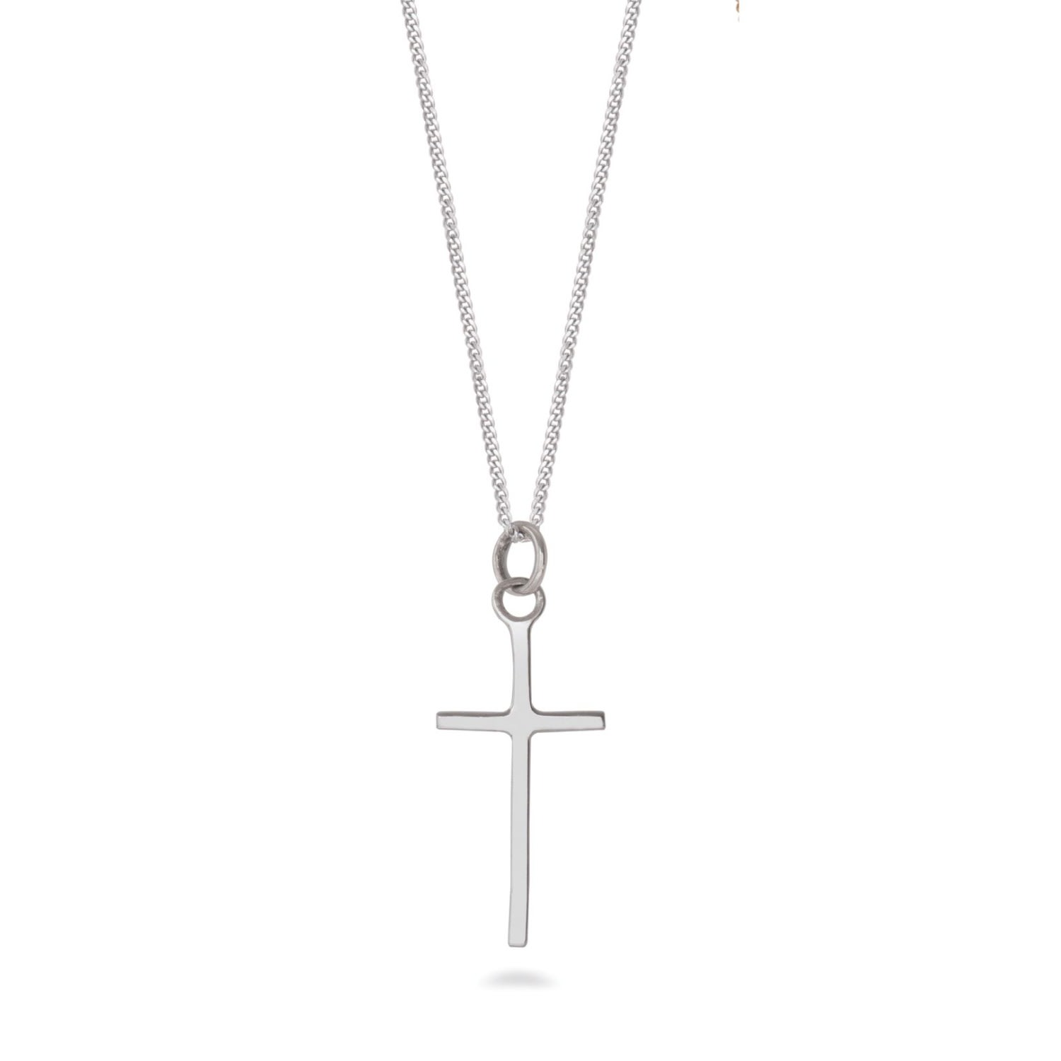 Lime Tree Design Women's Cross Pendant Necklace Sterling Silver In Metallic