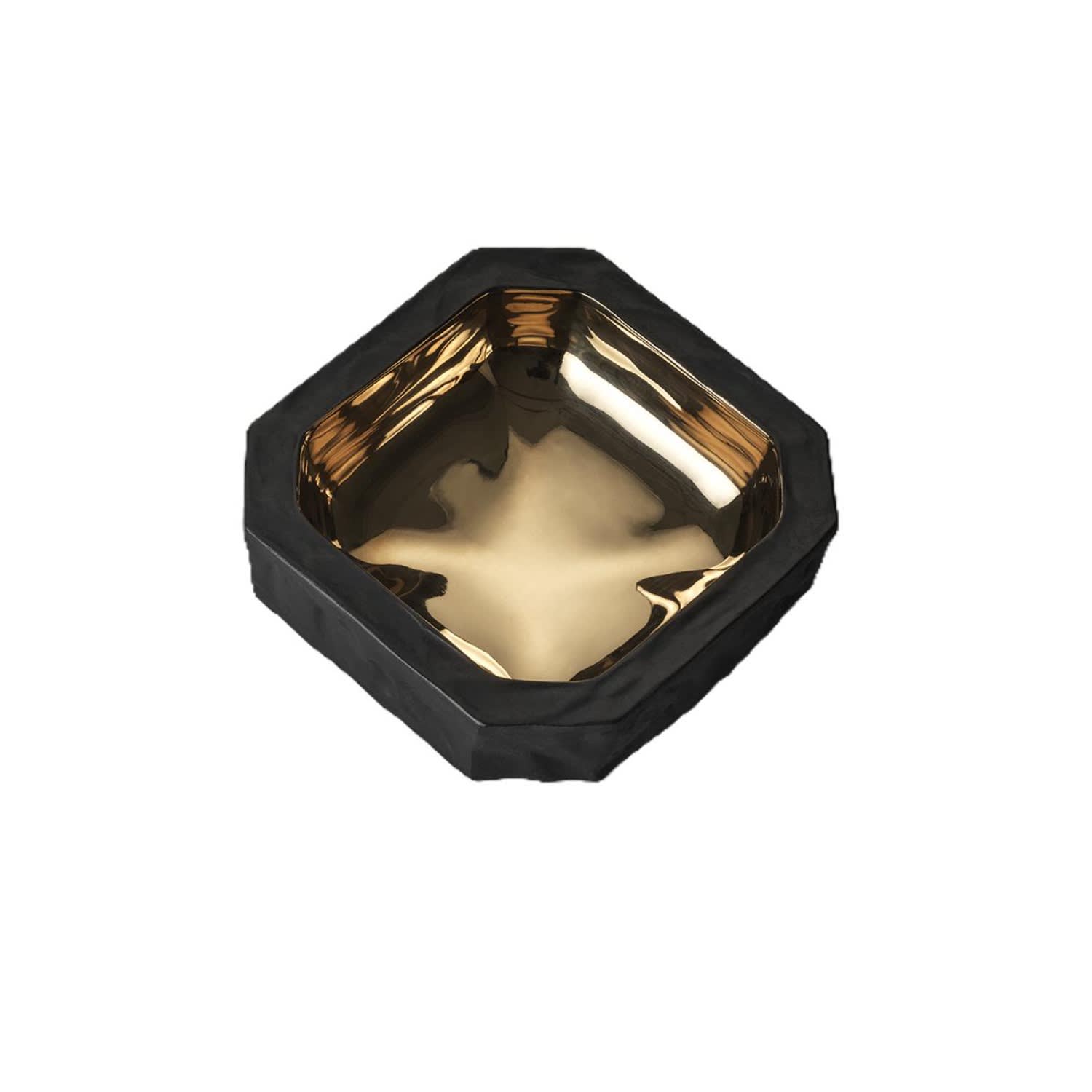 Eaglador Black / Gold Ashtray Cast Bronze Hexagonal Bowl In Multi
