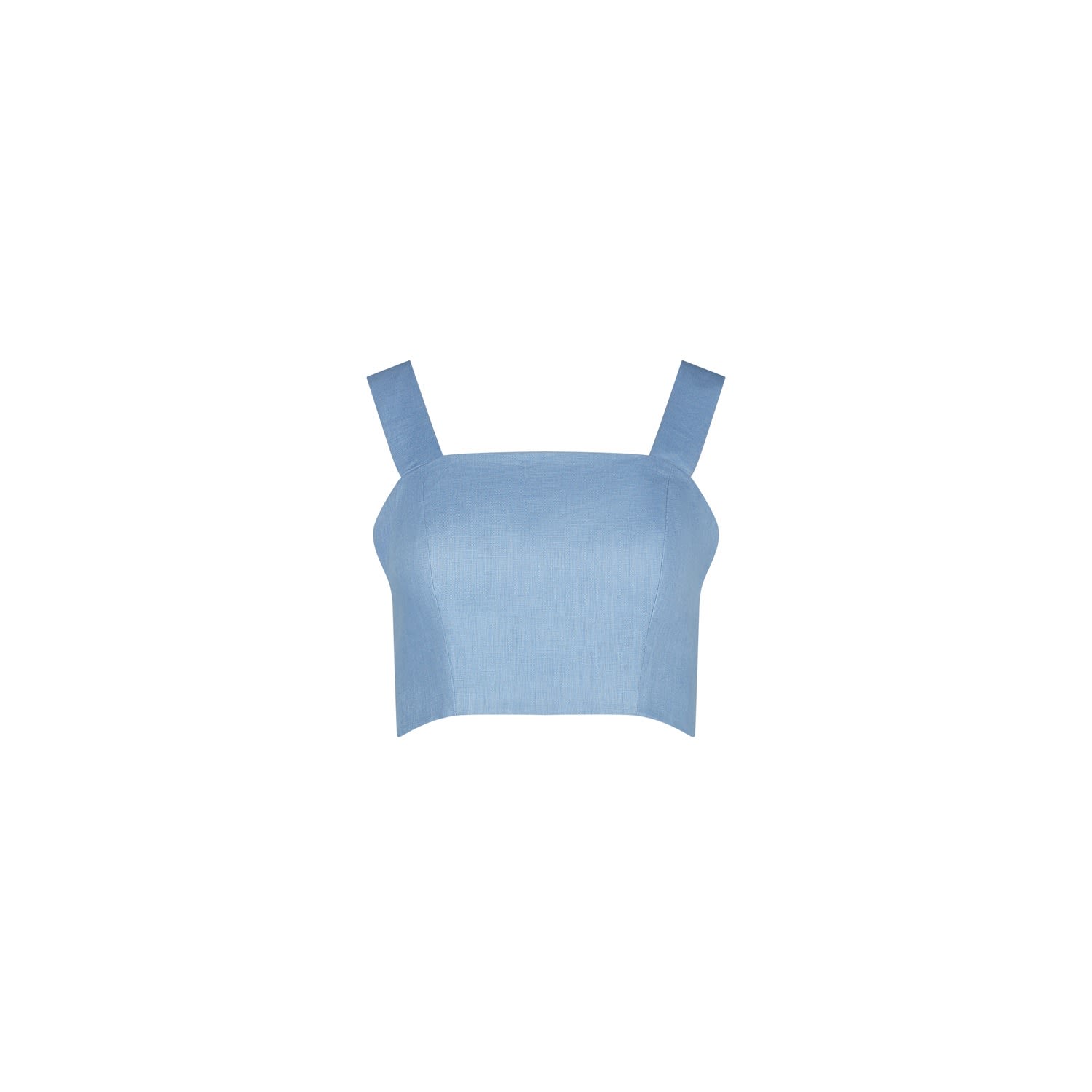 Women's Lilly Bustier Blue Linen With Adjustable Straps | Small | Shikanzy