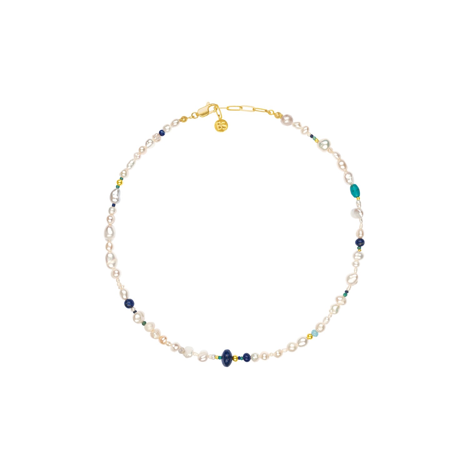 Women’s Gold / Blue / White Easy Lover Necklace Bonjouk Studio