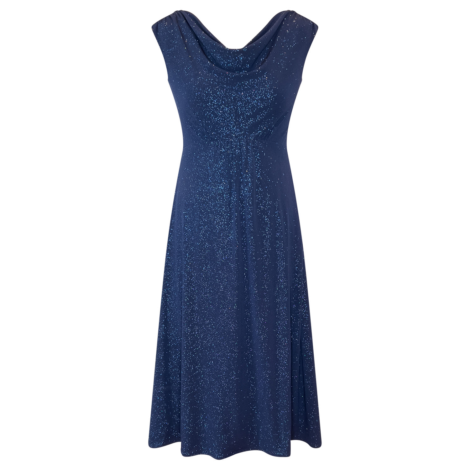 Women's Darcie Cowl Neck In Glitter Blue | Extra Small | Alie Street London