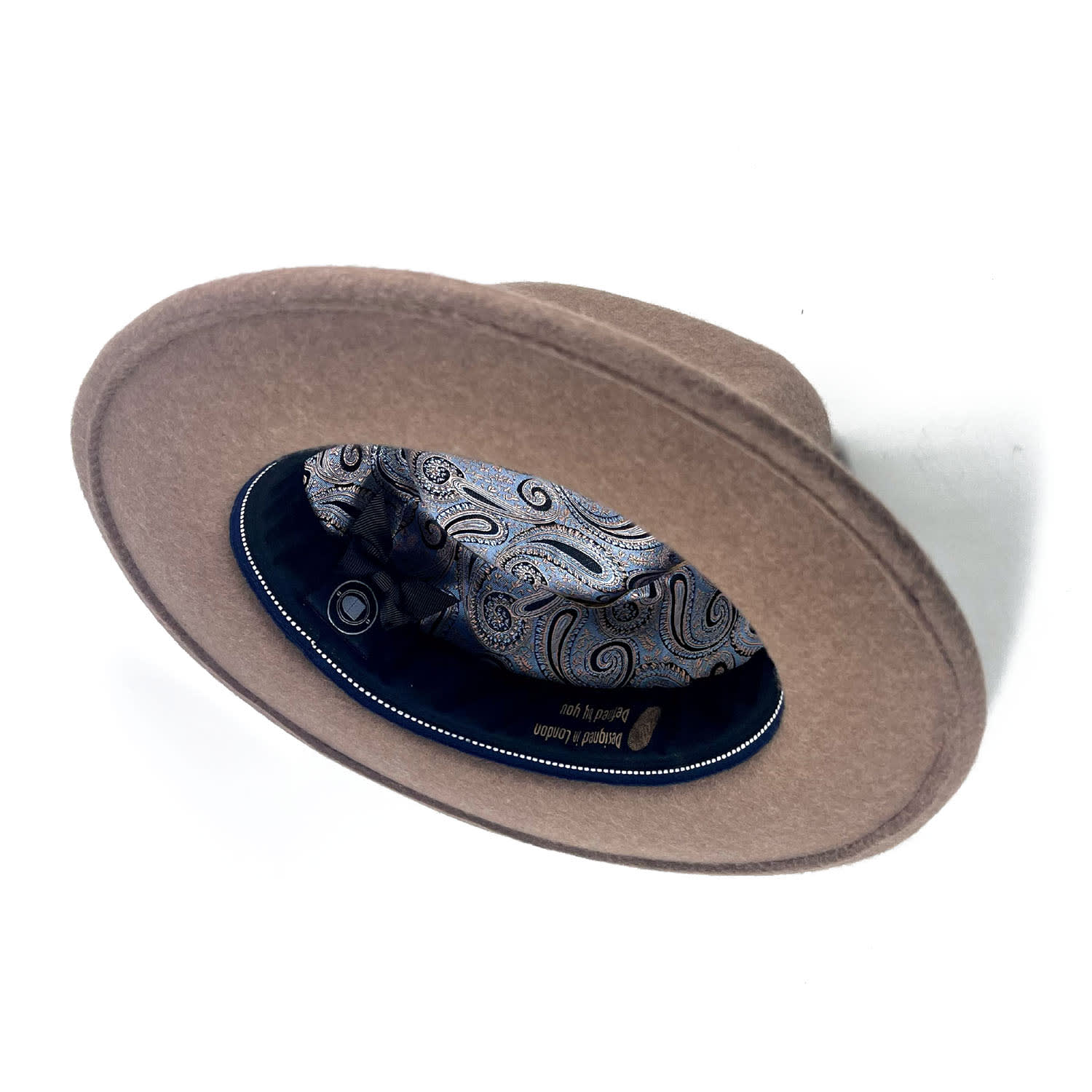 Men's Rose Gold James Camel Felt Wide Brim Wool Felt Fedora Hat | 57Cm | Dasmarca Hats