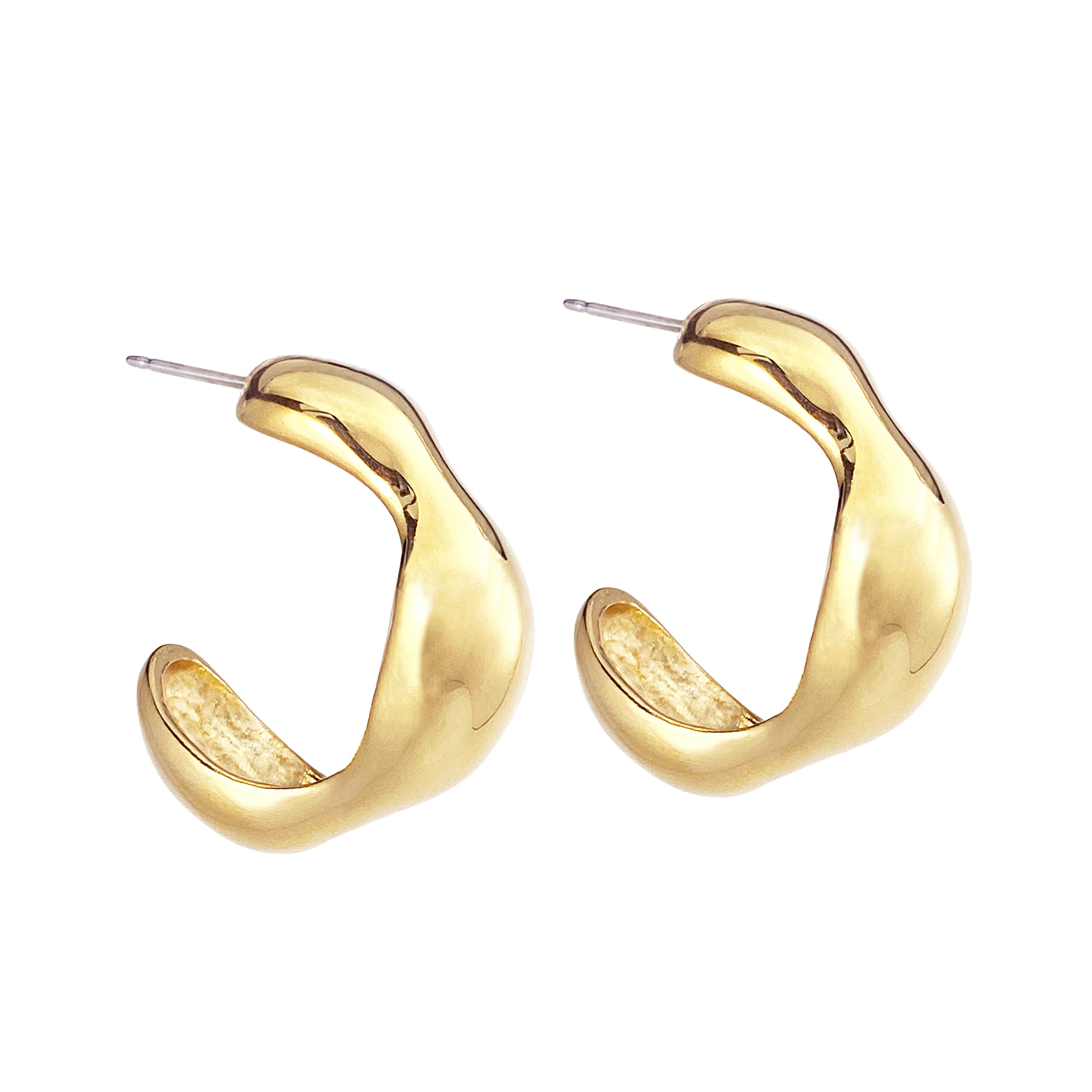 Biko Women's Contour Hoops - Gold In Gold