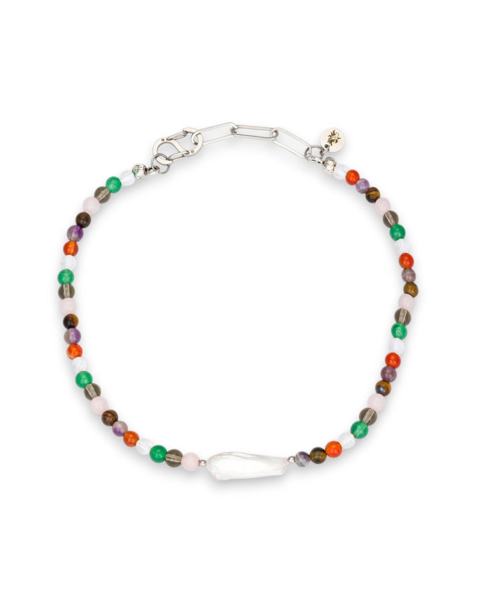 Kybele Studio Women's Silver Chakra Radiance Choker With Pearl