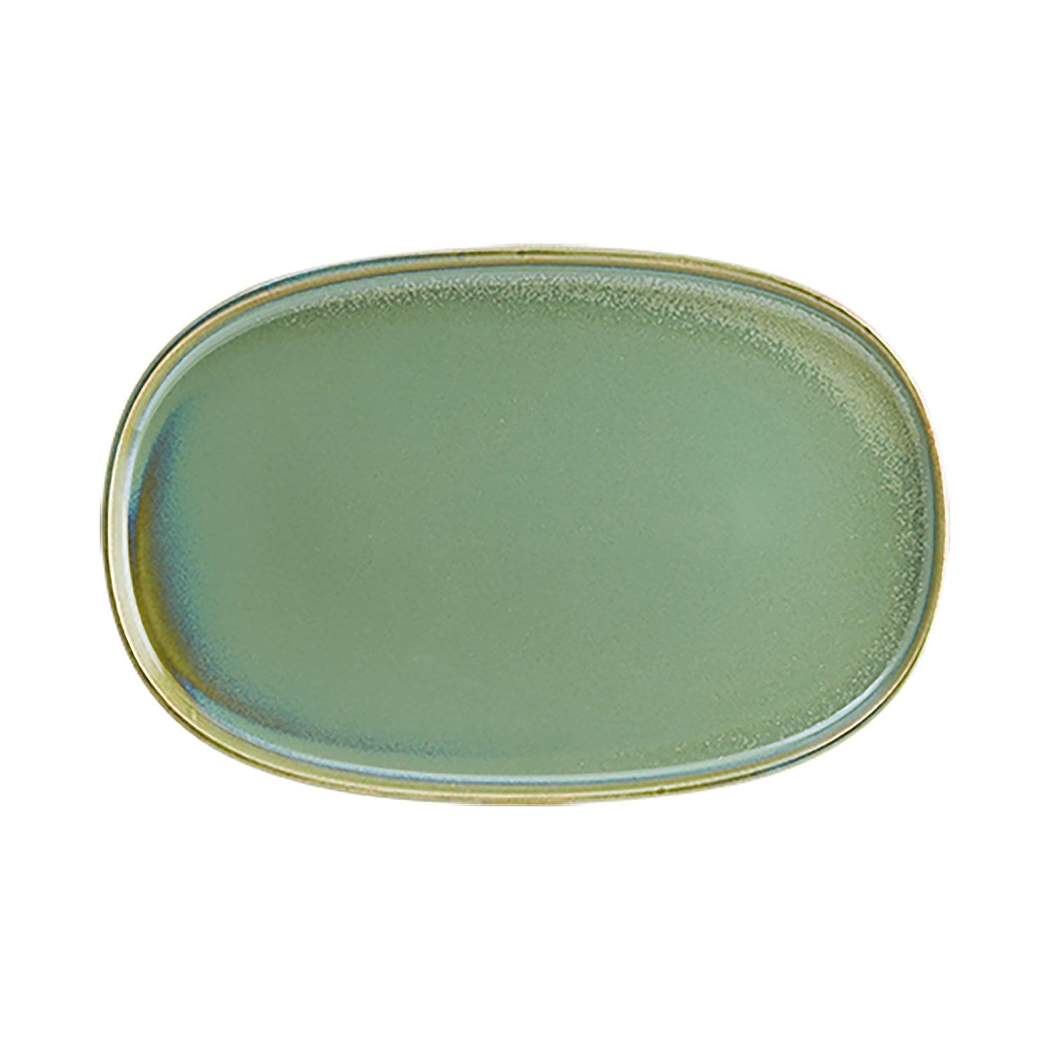 Turgla Home Sage Oval Green Porcelain Serving Family Dinner Platter