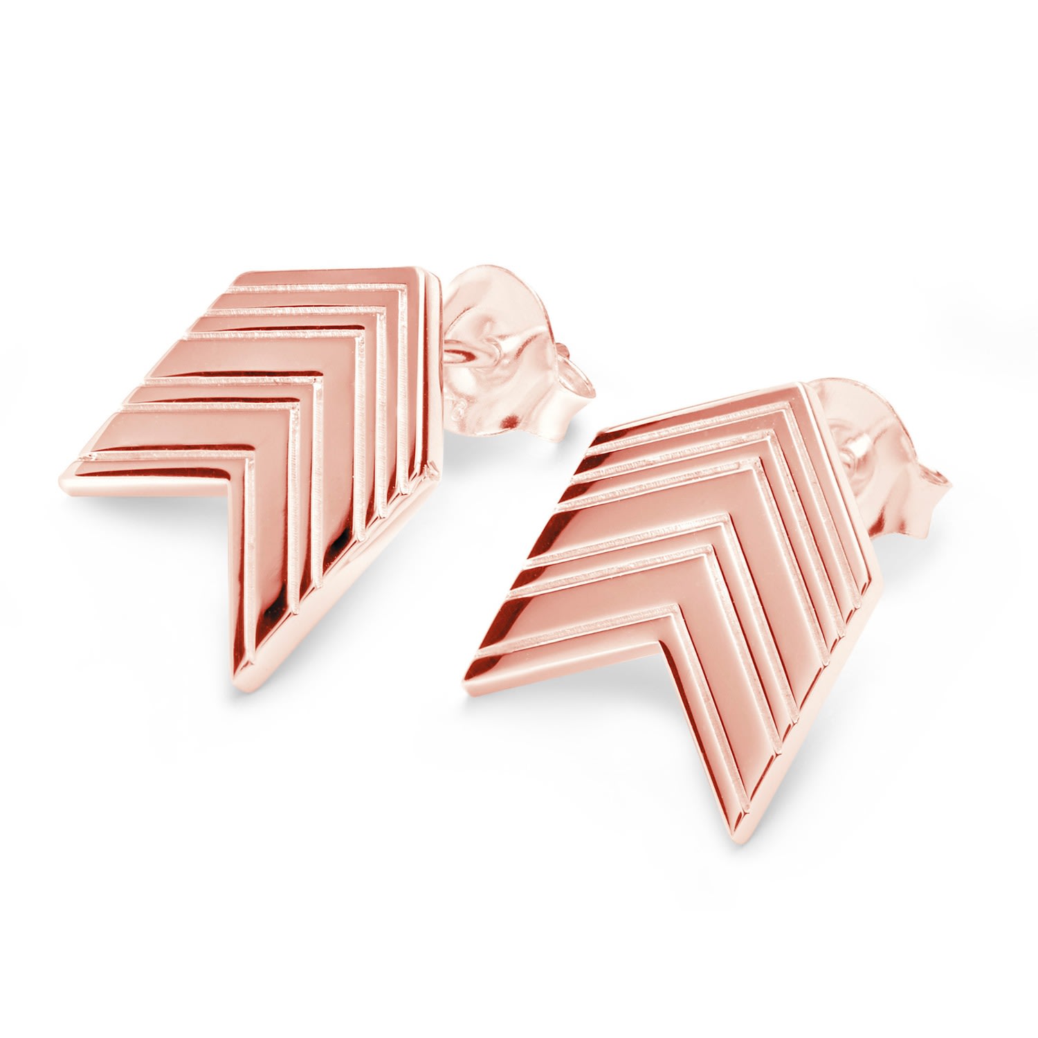 Women’s Arrow Studs In Rose Gold Vermeil Lucy Quartermaine