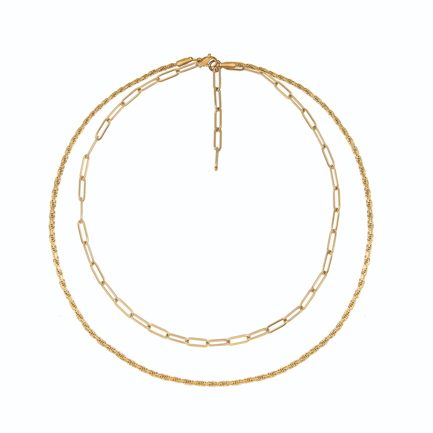 A Weathered Penny Women's Layered Chain Necklace Gold In Gold