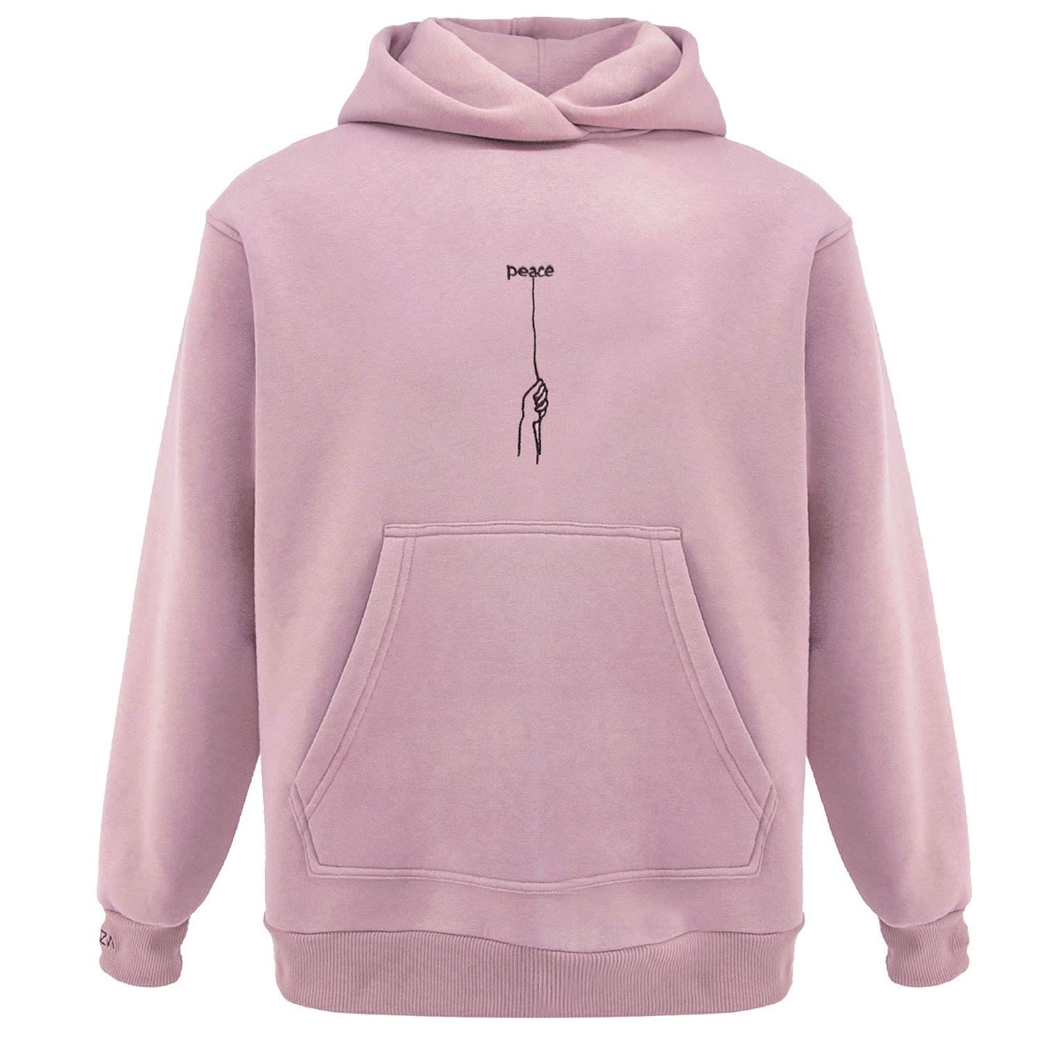 Hamza - Zen Embroidered Pink Men's Hoodie