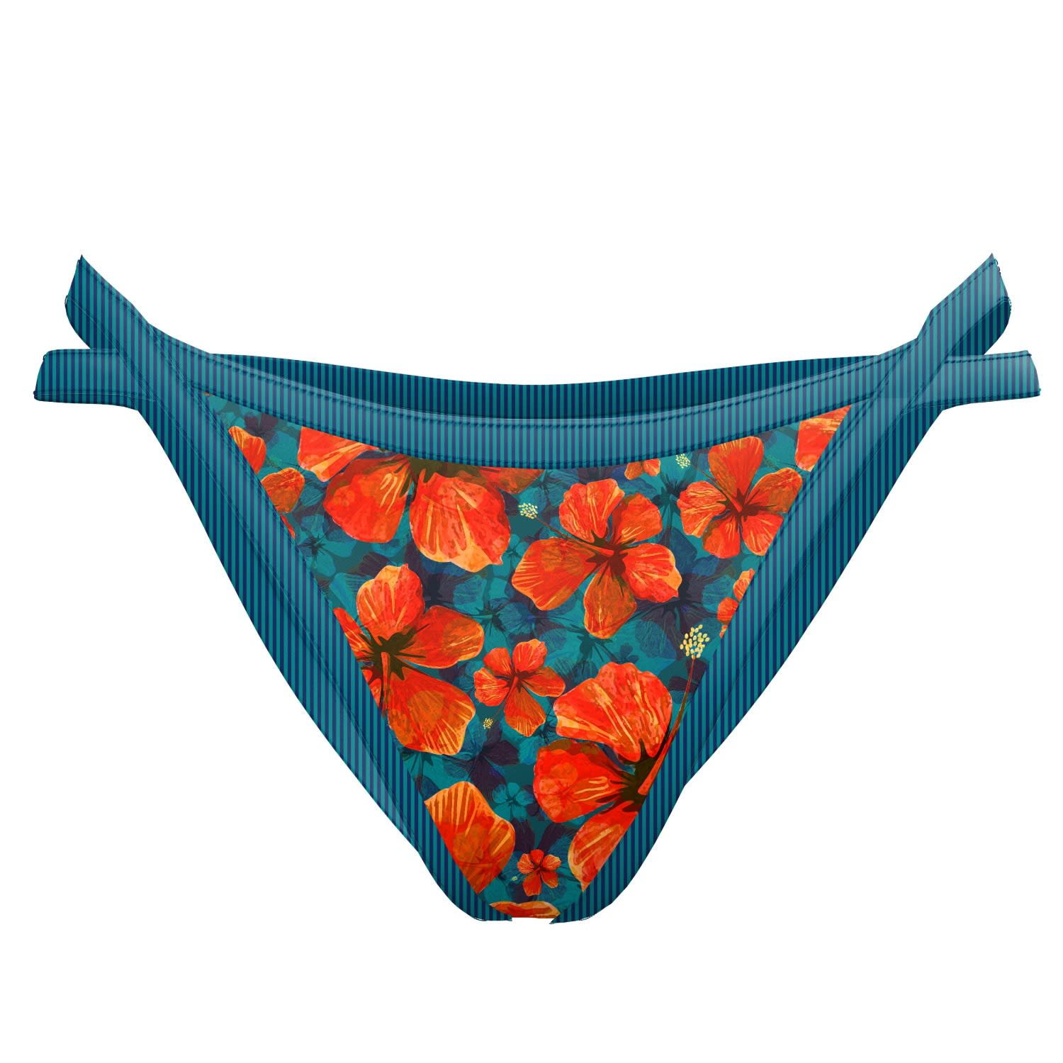 Blackbough Swim Women's Red Minna Split Side-strap Tease Bottoms / Paradise Blooms In Red