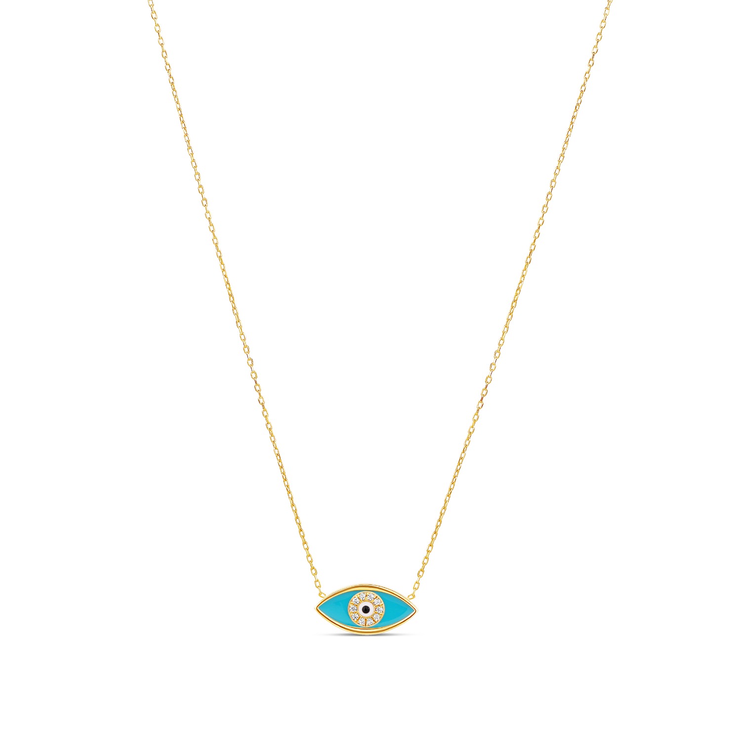Shymi Women's Blue / Gold Turquoise Evil Eye Necklace In Gold