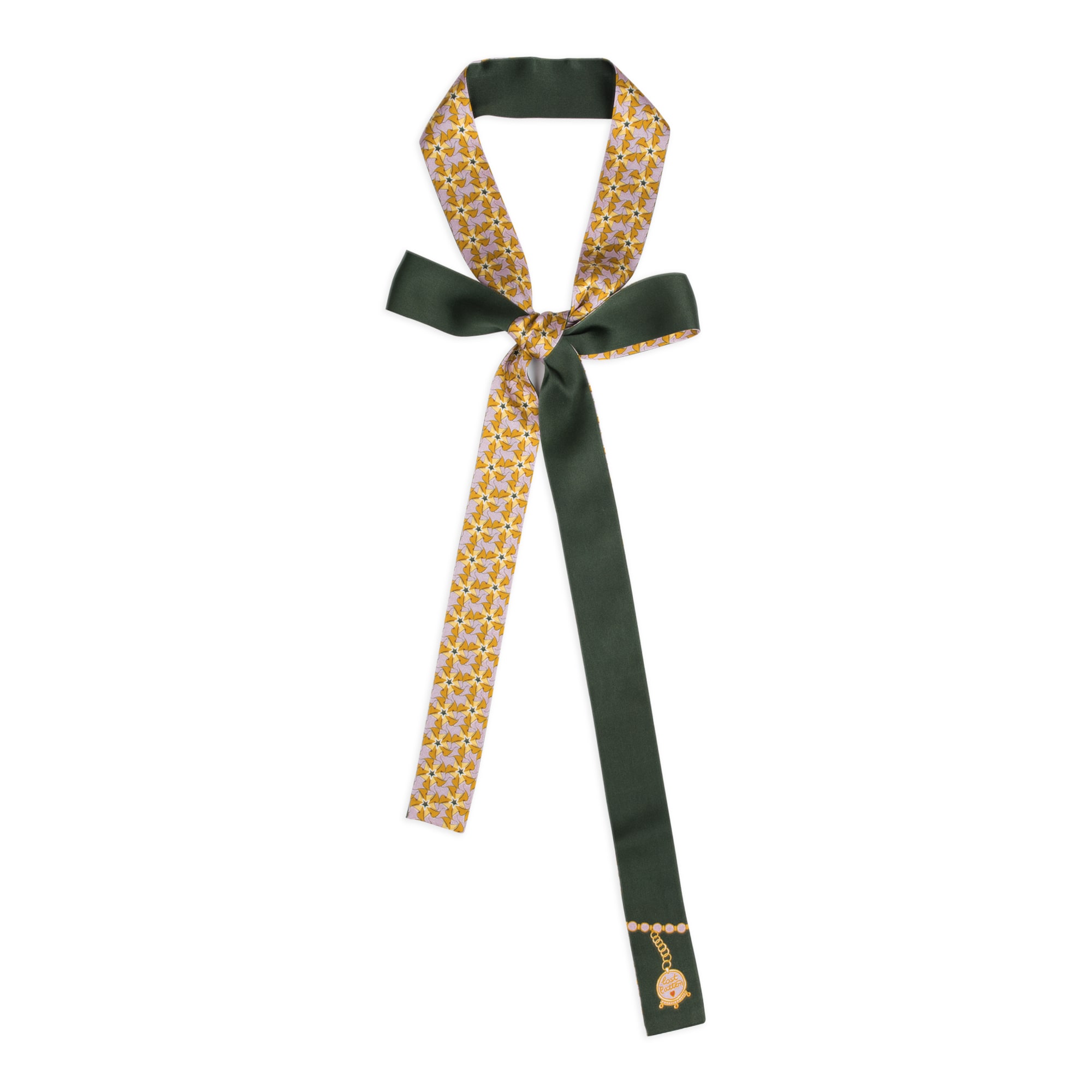 Lost Pattern Nyc Women's Green / Yellow Secret Garden Silk Skinny Scarf - Yellow & Green In Multi