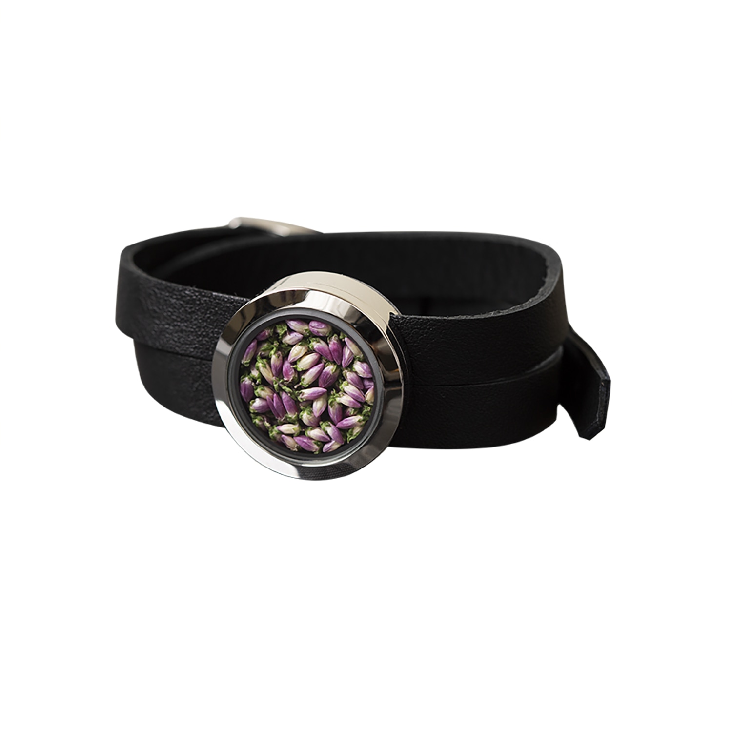 Women’s Pink / Purple / Silver Flowers Bracelet With Natural Heather Blossoms - Leather Florars Collection My Little Nature