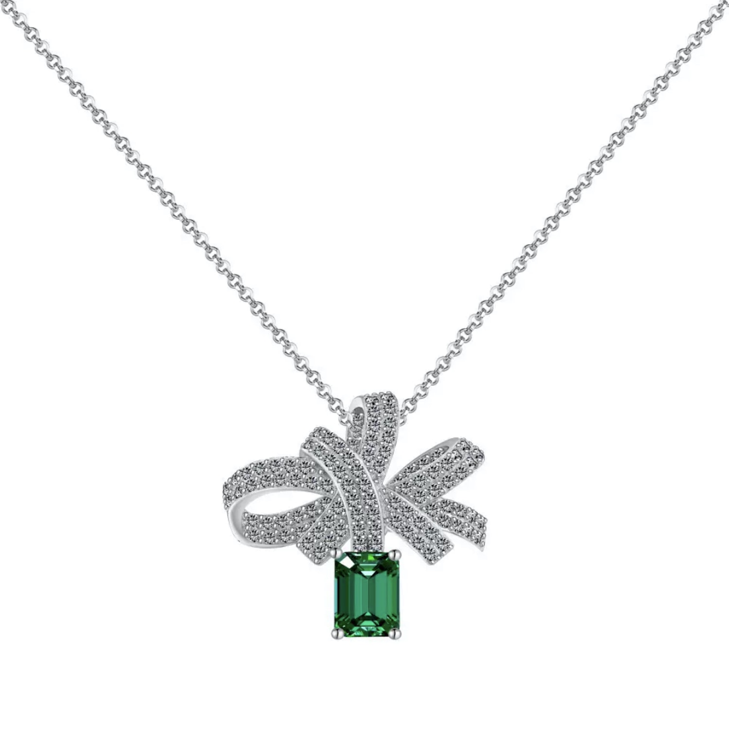 Jiaying Wang Wjy Studio London Men's Silver Emerald Diamond Necklace White Gold In Silver