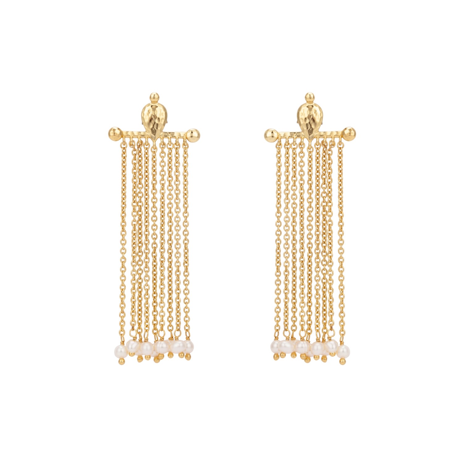 Coco & Kinney Women's Gold / White Myrtle Pearl Drop Earrings In Multi