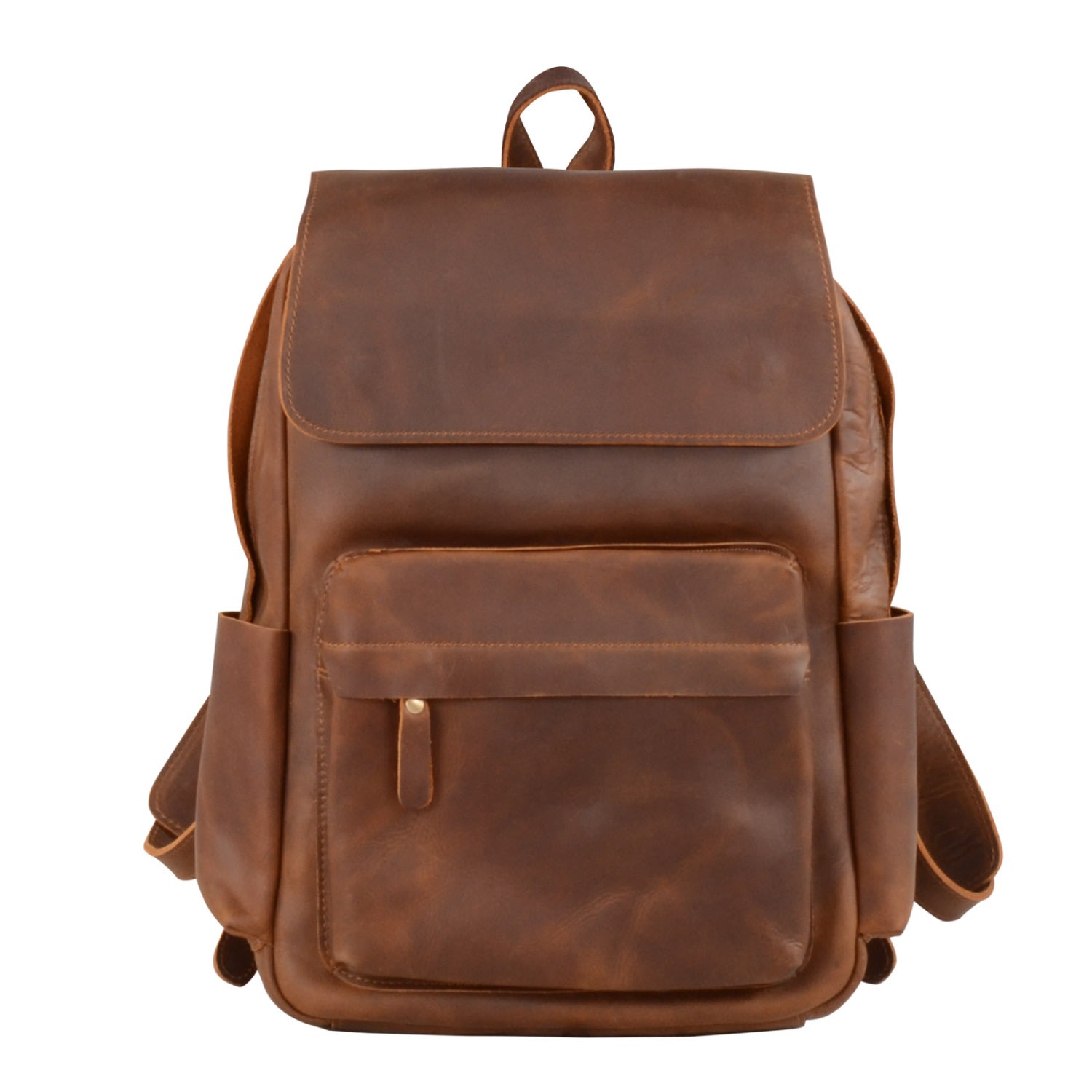 Men’s Brown Vintage Look Leather Backpack Touri