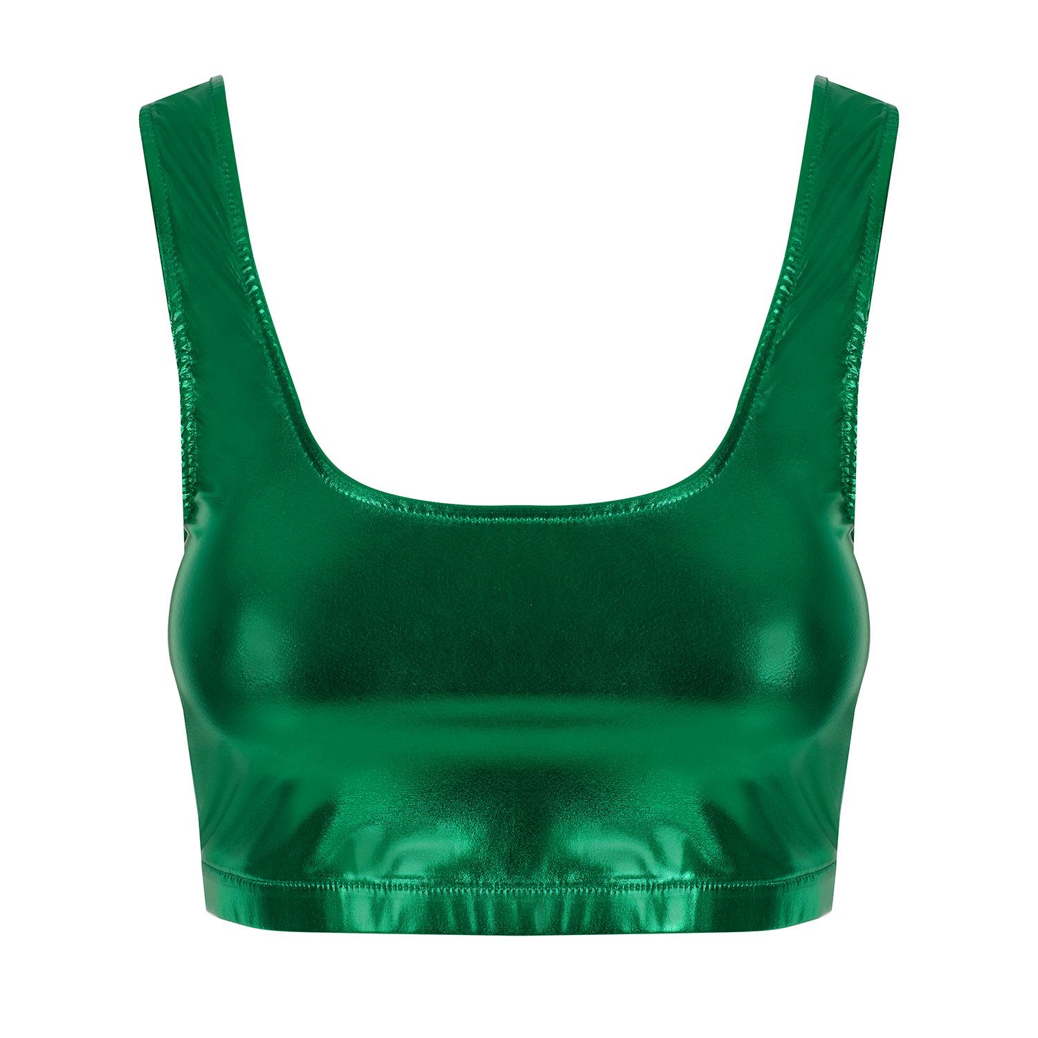 Klements Women's Margate Crop Top In Metallic Green In Green